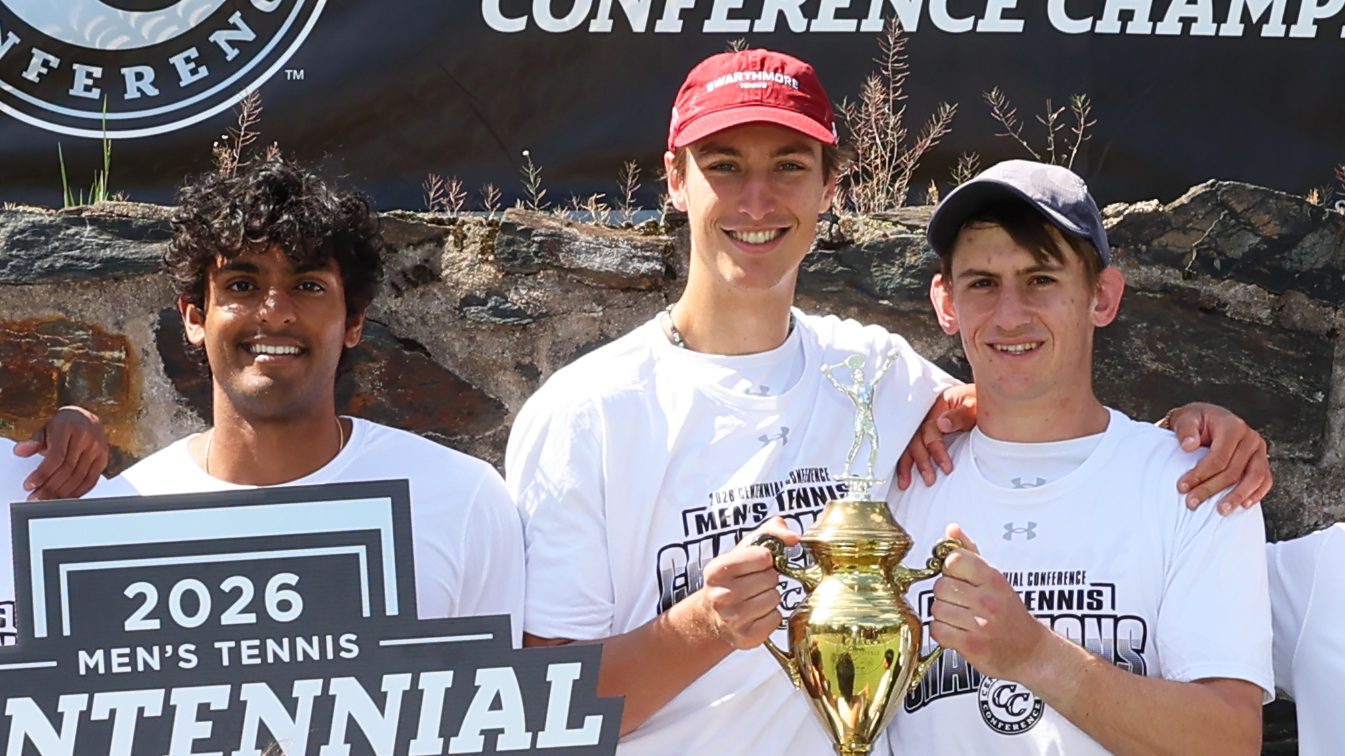 Utham Koduri, Michael Melnikov, and Max Lindstrom with Centennial Championship trophy