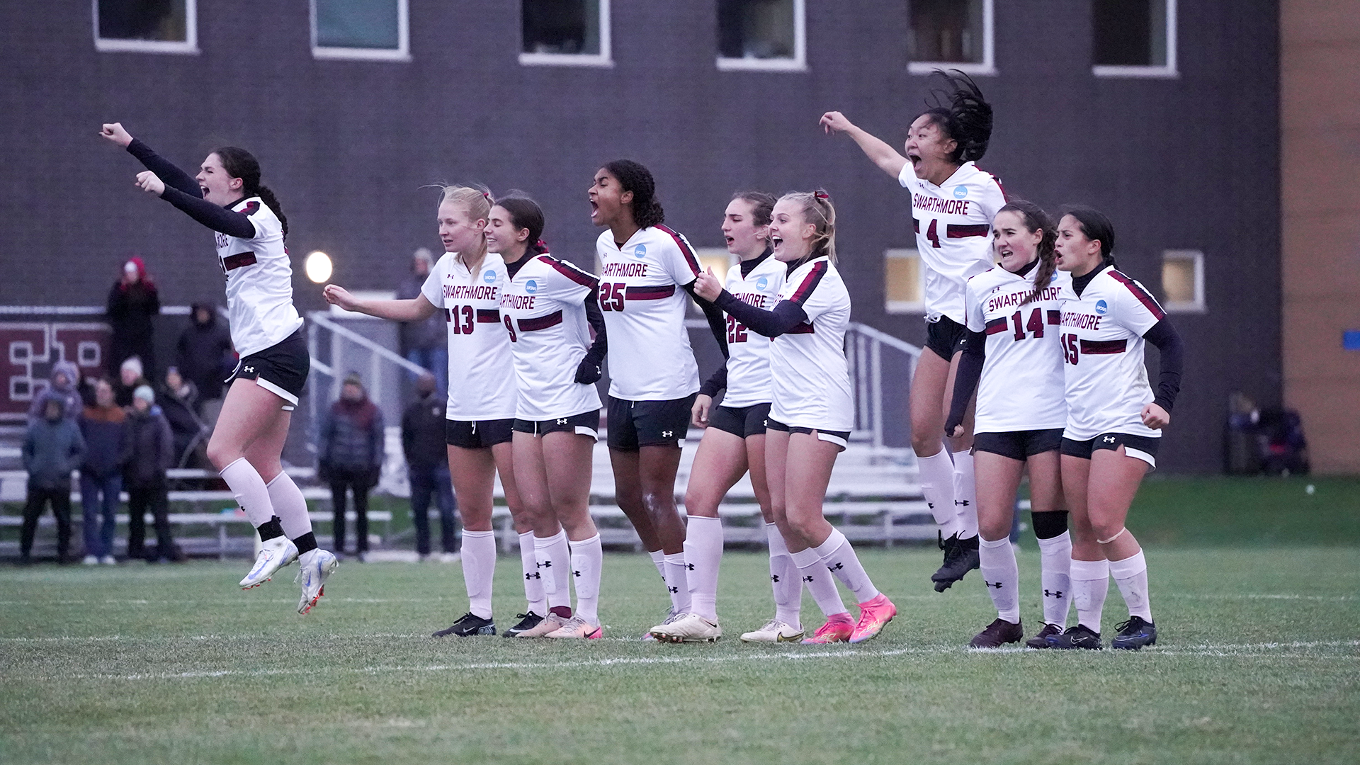 Women's Soccer celebrates shootout goal in Sweet 16
