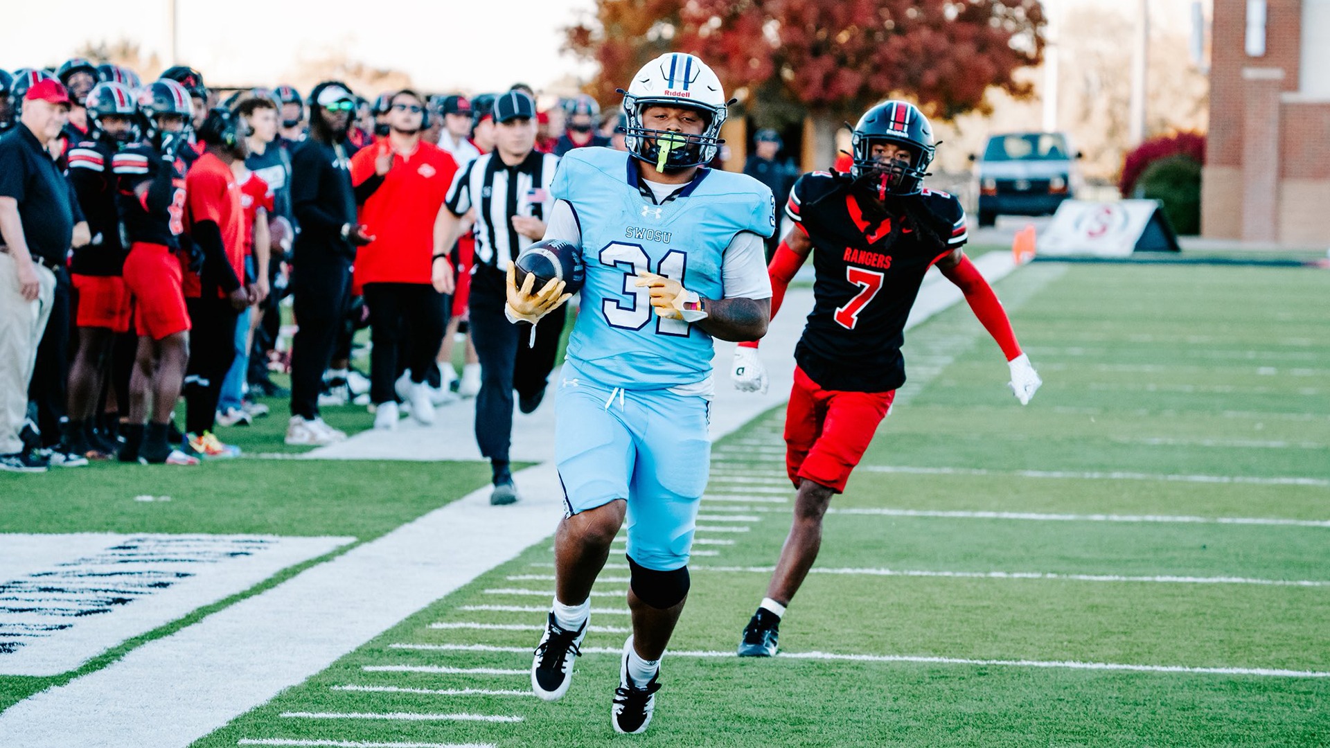 Red Martel runs for a big gain against Northwestern Oklahoma State