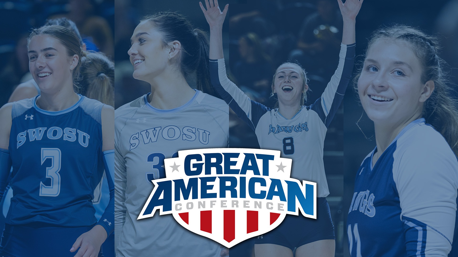 2025 VB All-Conference Story Photo featuring all 4 all-GAC selections