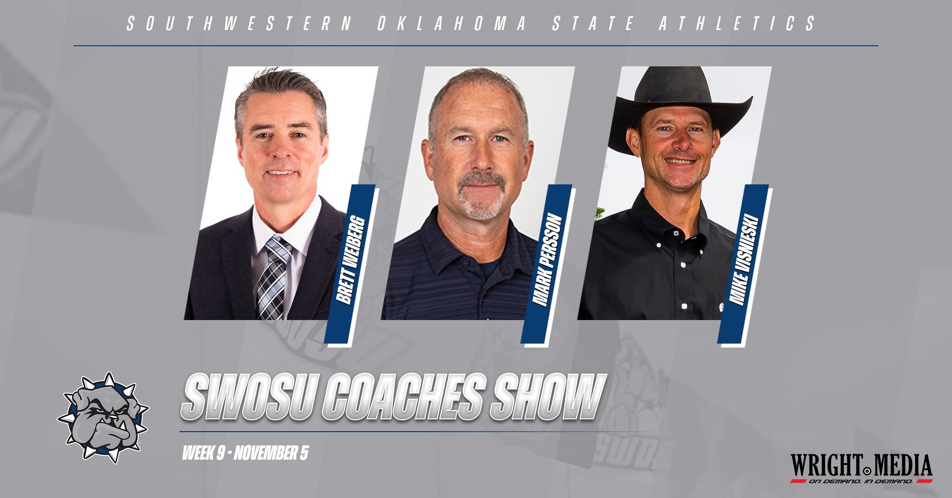 Coaches Show graphic showing all 3 guests on this week: Brett Weiberg, Mark Persson, & Mike Visnieski
