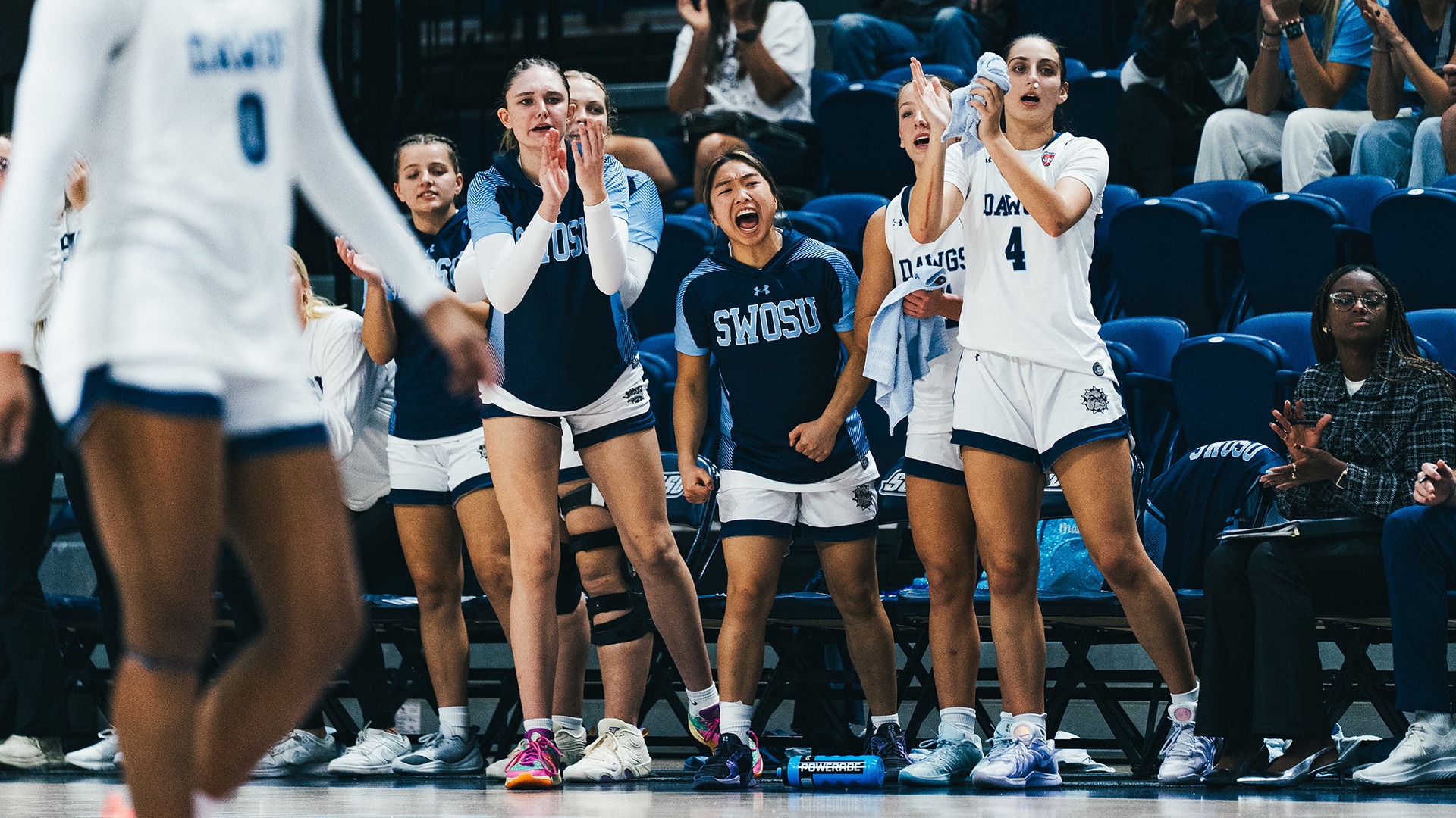 Lady Bulldogs Bench Celebrates 