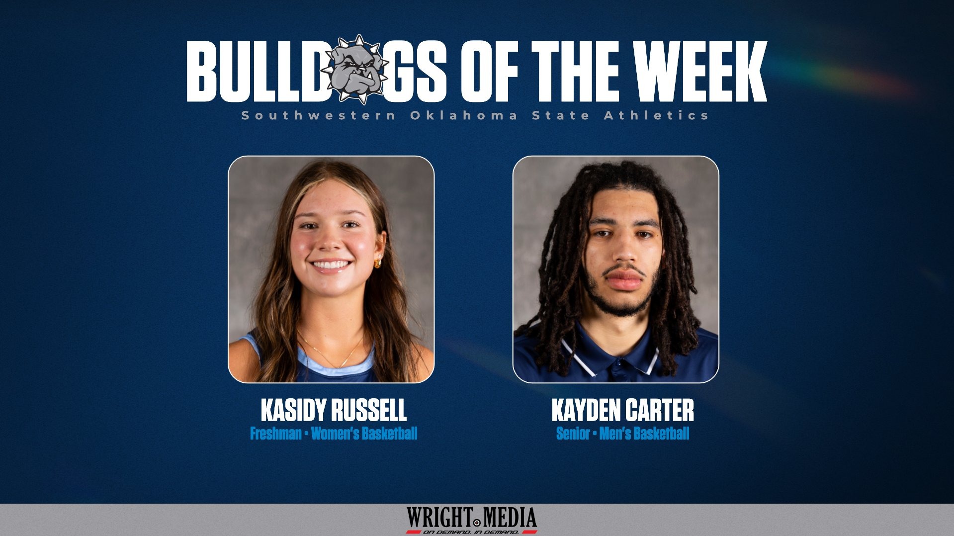 bulldog of the week - kasidy russell and kayden carter graphic
