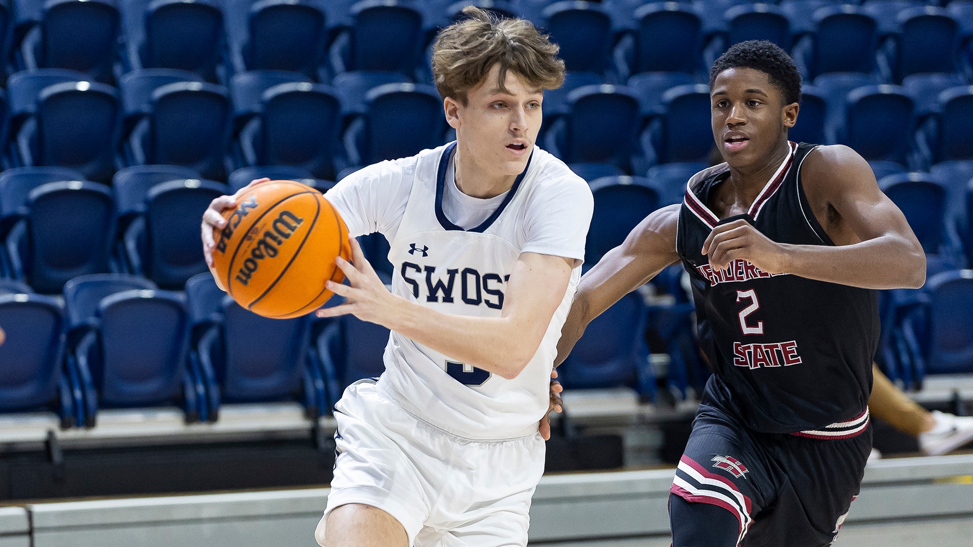 Tucker Shepherd goes to the rim against HSU