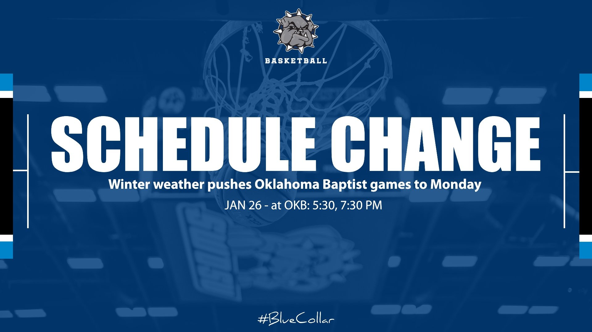 schedule change announcement graphic
