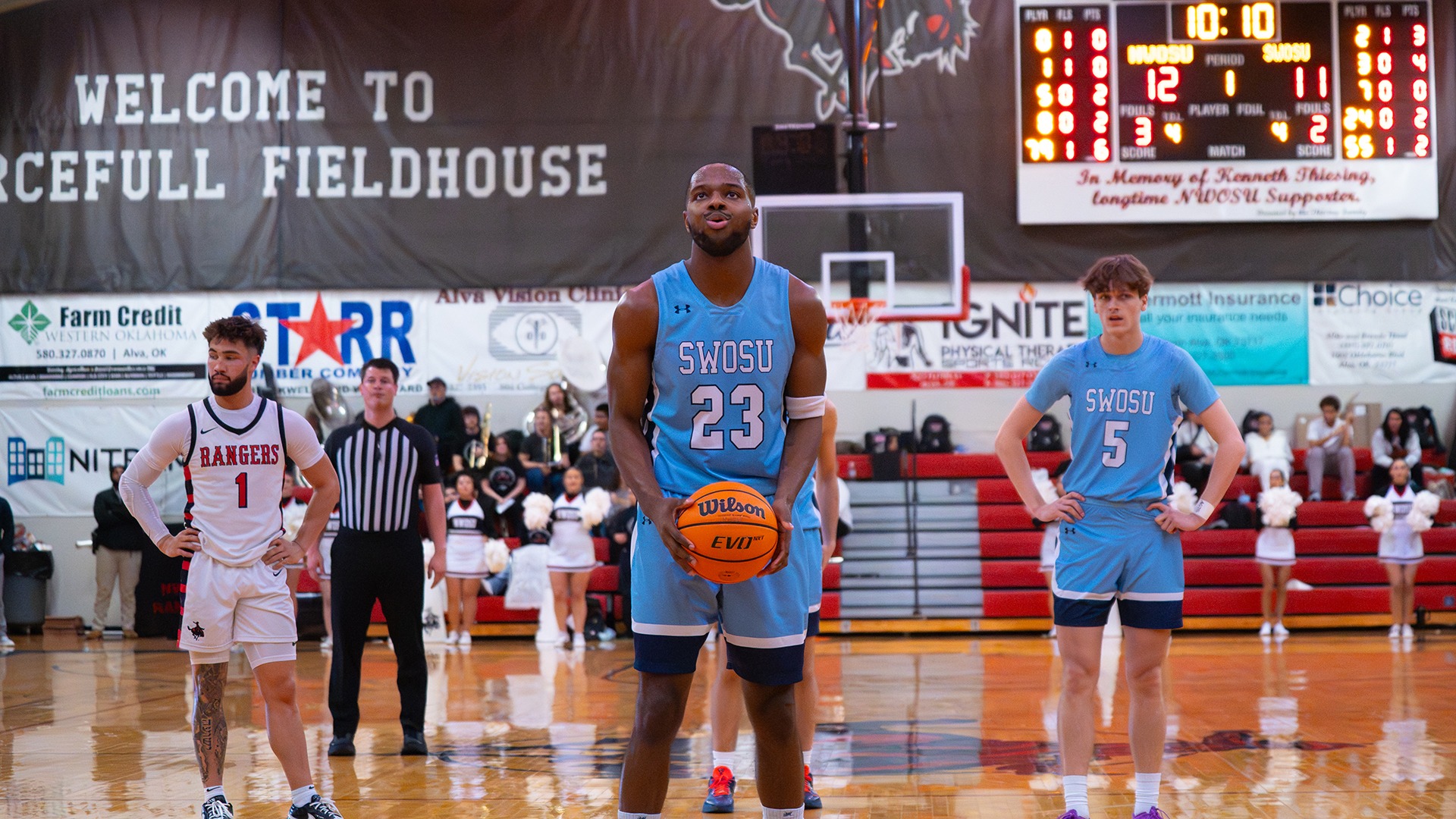 elijah jordan takes a free throw against Northwestern 