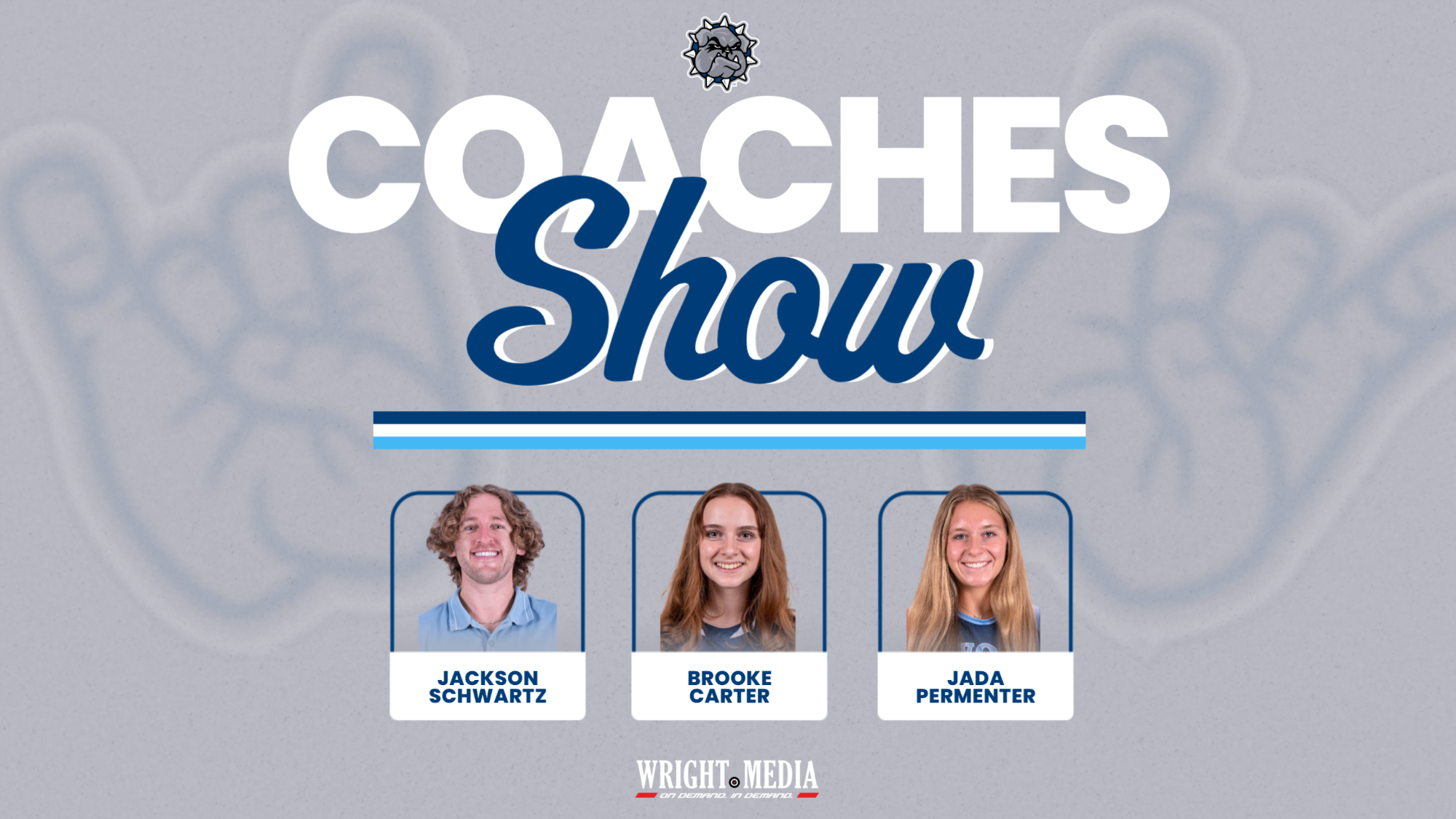 coaches show graphic featuring headshots of the three guests this week