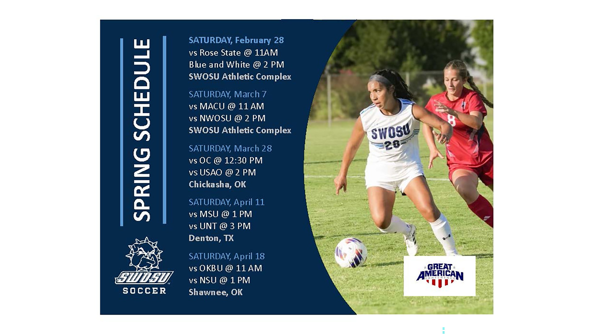 swosu soccer spring schedule