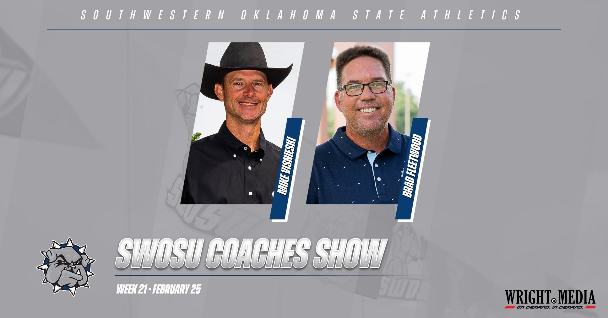 coaches show graphic showing headshots of this week's two guests, mike visnieski and brad fleetwood