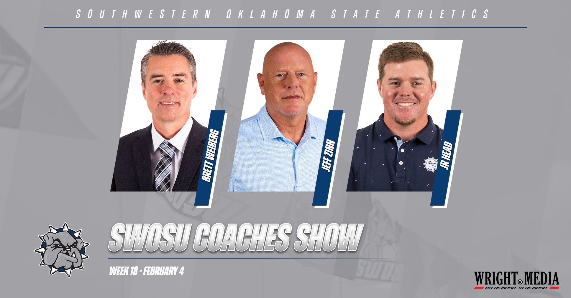 coaches show week 18 graphic featuring headshots of the three guests: Brett Weiberg, Jeff Zinn, and JR Head