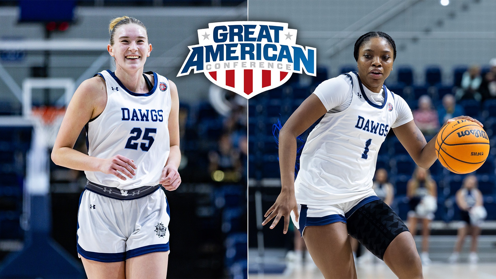 Landry Allen and Sincere Jackson action shots with a GAC logo for their All-GAC story release