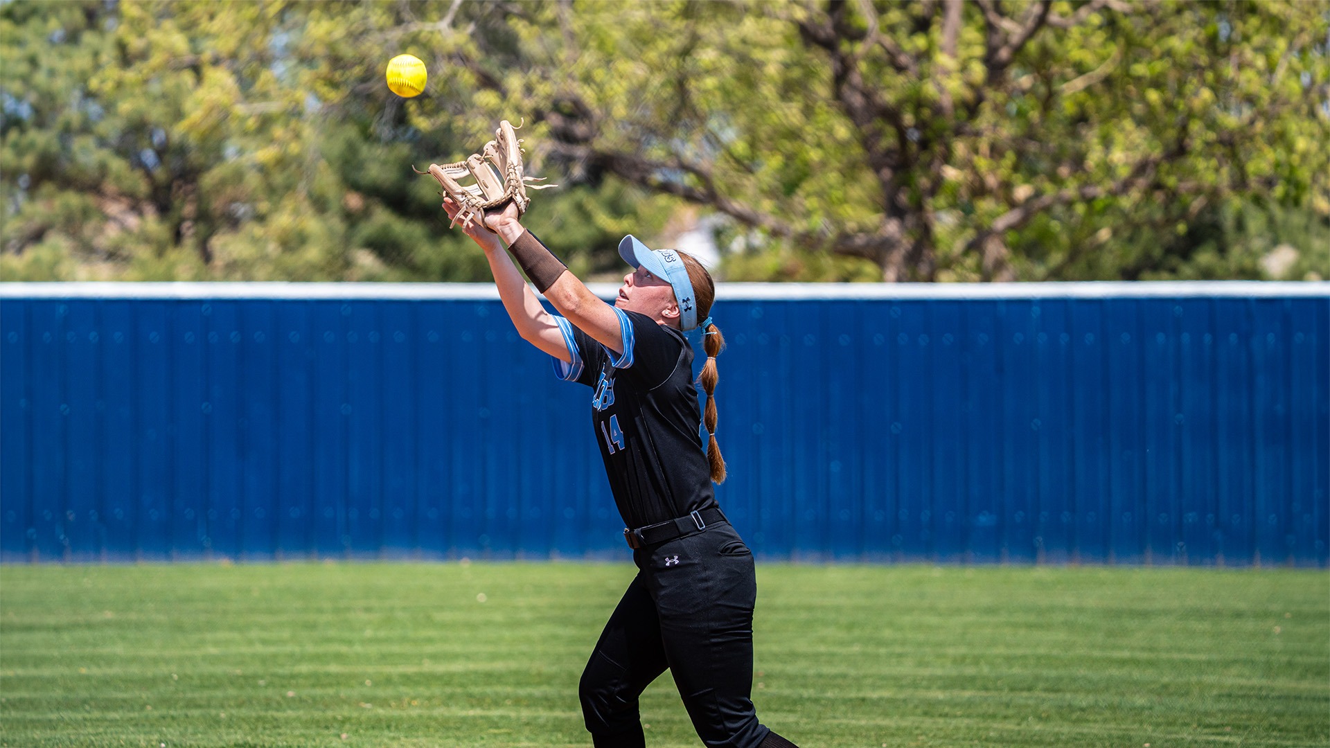 Olivia brown catched a fly ball