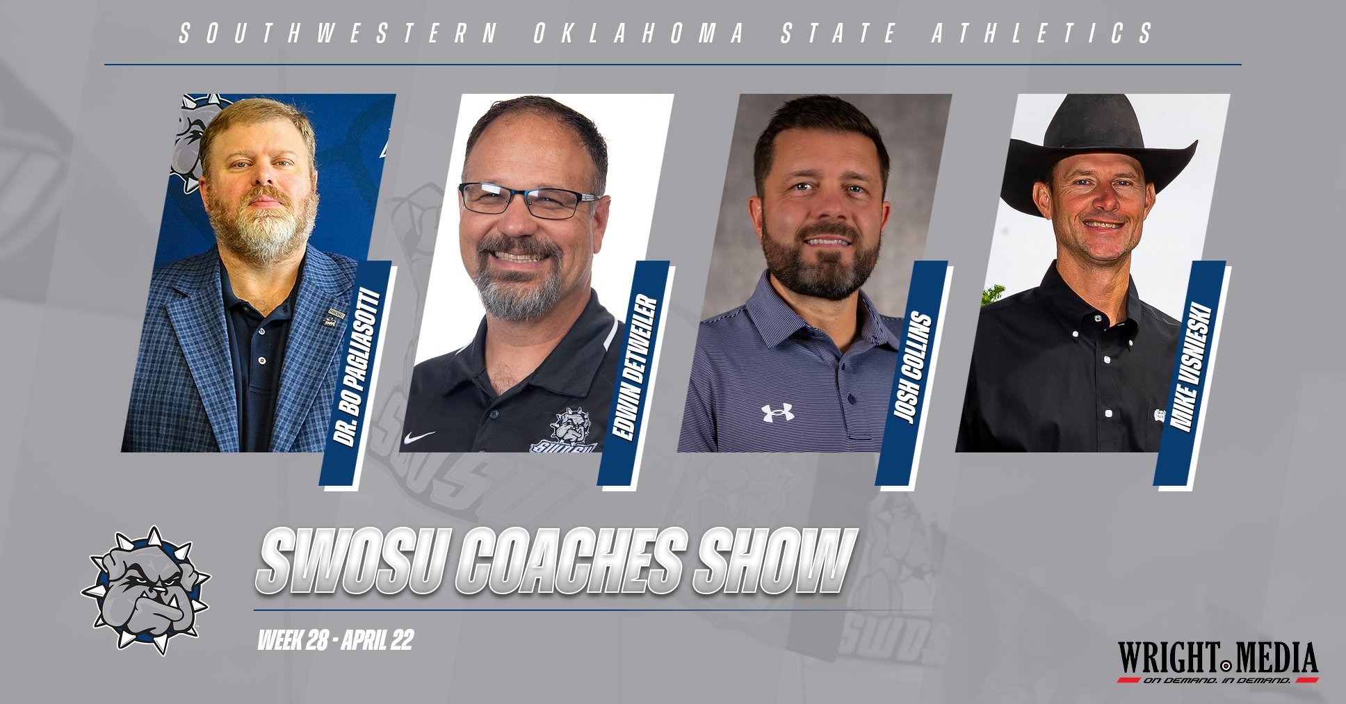 coaches show graphic featuring headshots of the four guests: Bo Pagliasotti, Edwin Detweiler, Josh Collins, and Mike Visnieski