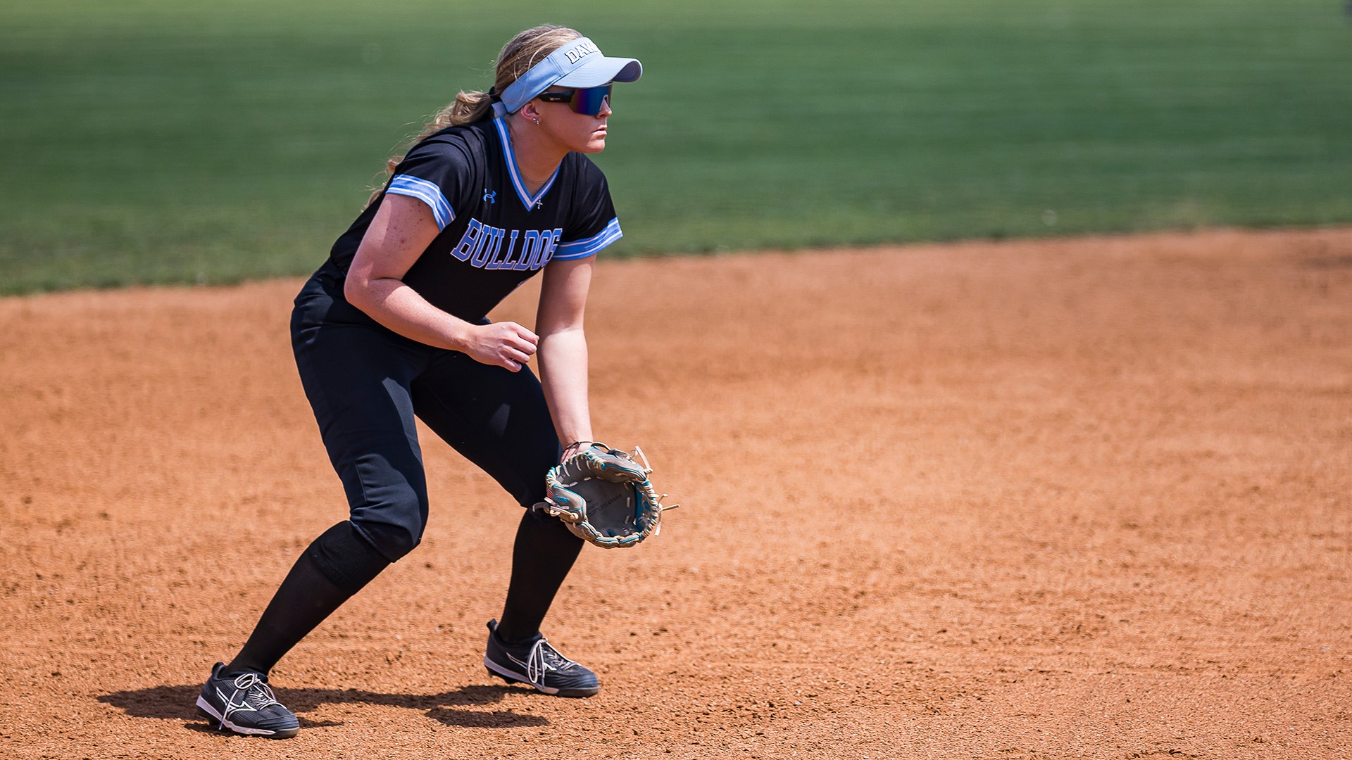 skyla mcphillips gets ready for a pitch at third base