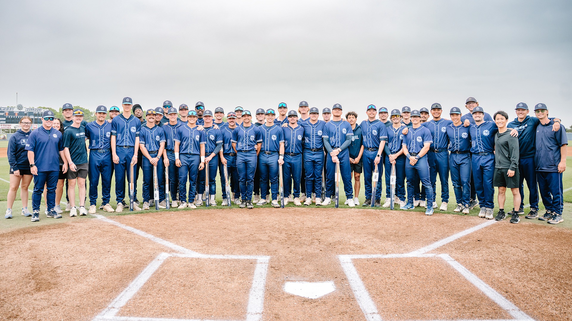 swosu baseball group shot following senior day 2026