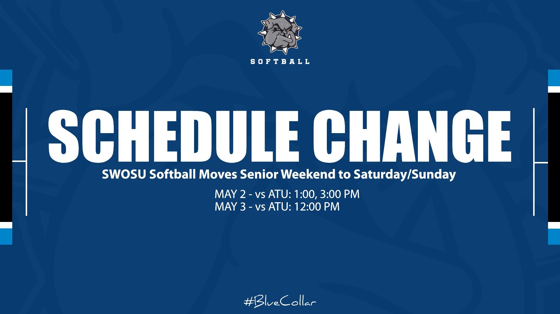Schedule change graphic with bolded words 