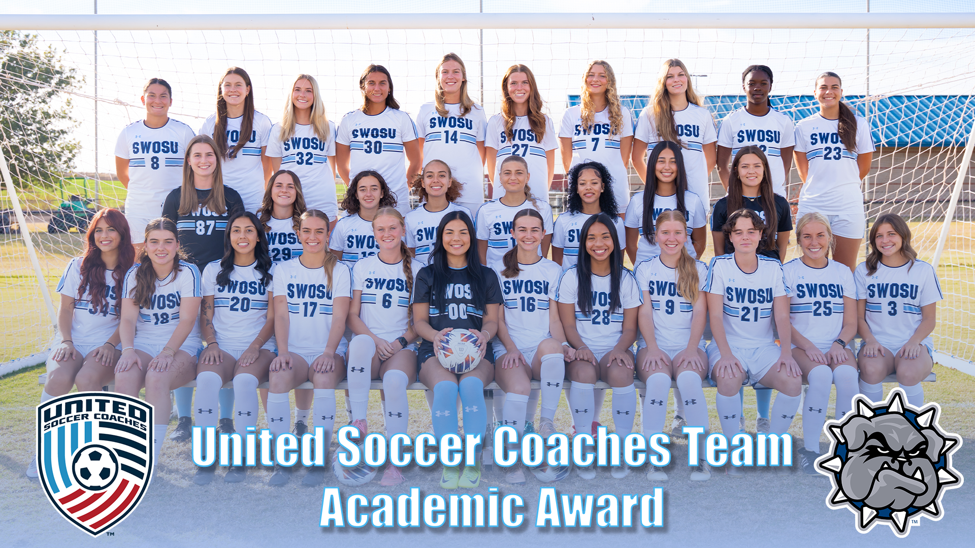 2025-2026 United Soccer Coaches Team Academic Award Graphic Featuring Team Picture