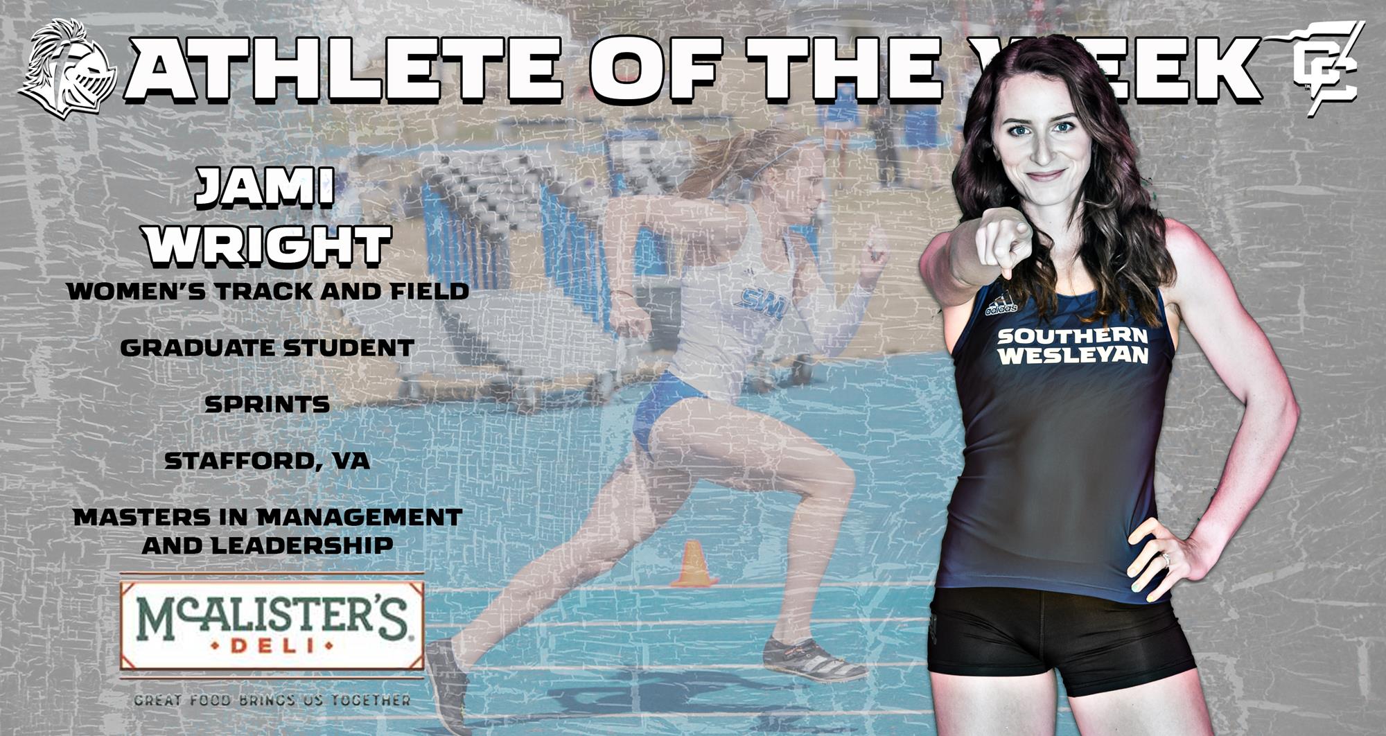 McAlister's Athlete of the Week Jami Wright Southern Wesleyan University