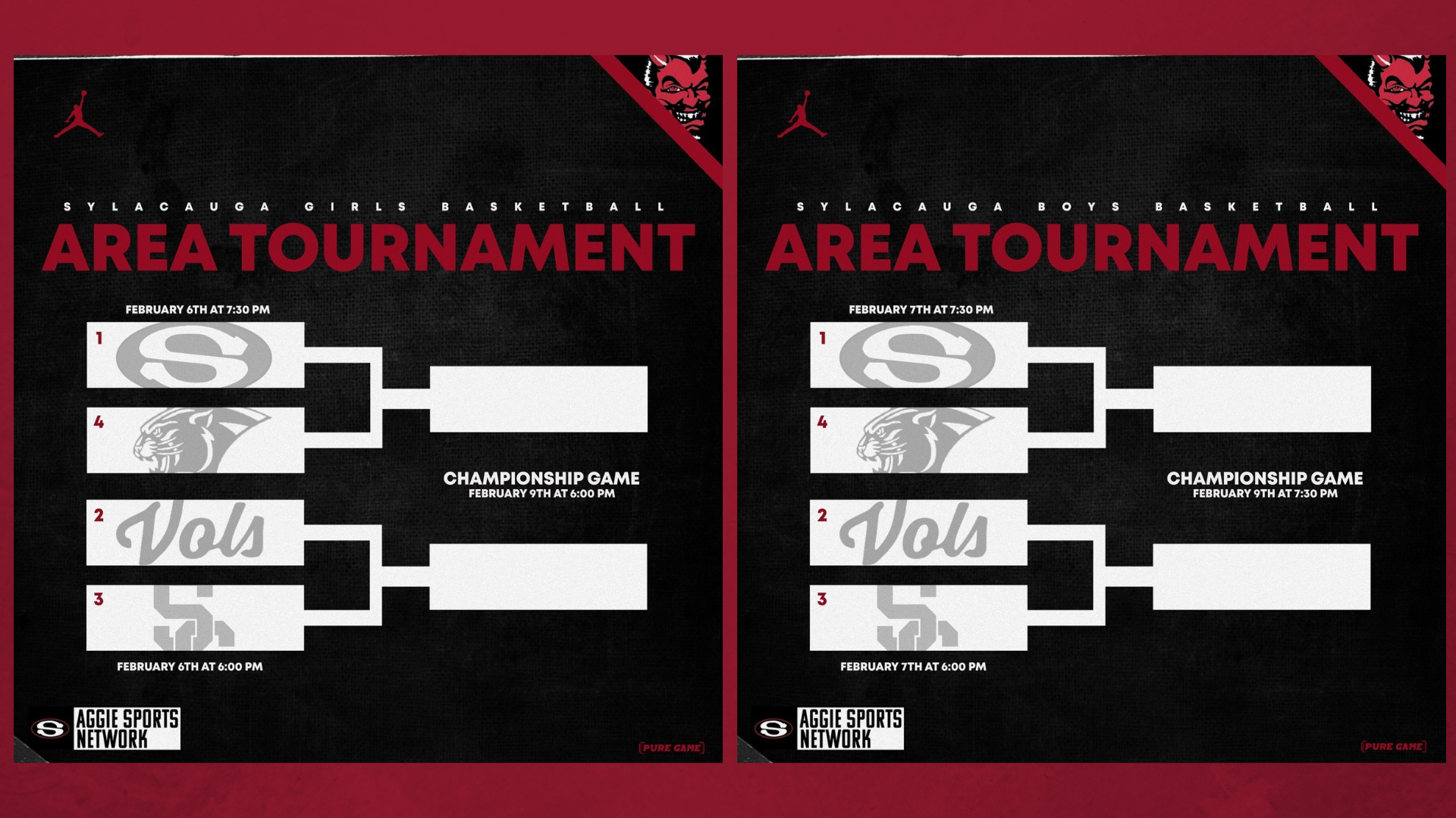 Area tournament bracket