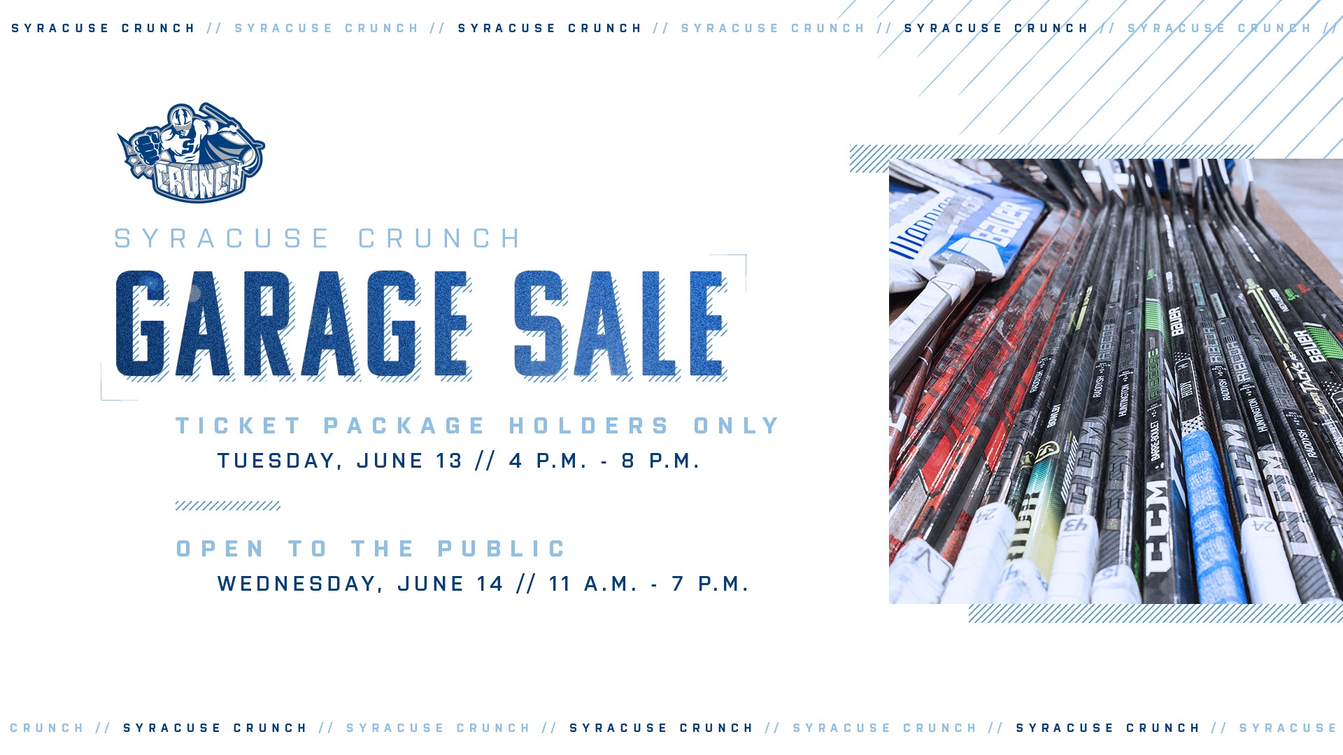 Syracuse Crunch To Hold Garage Sale June 13 and 14 Syracuse Crunch