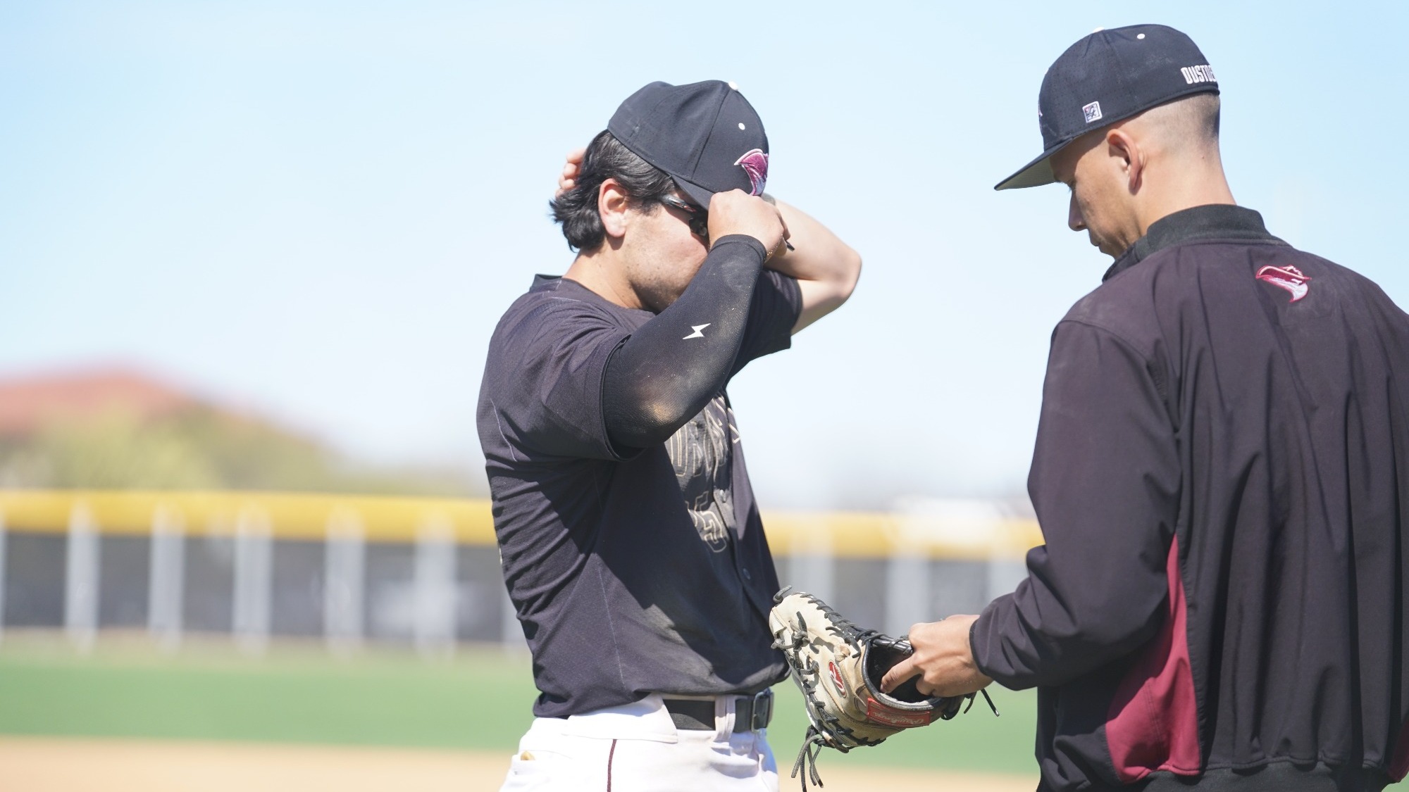 Eddie Saenz going out to field