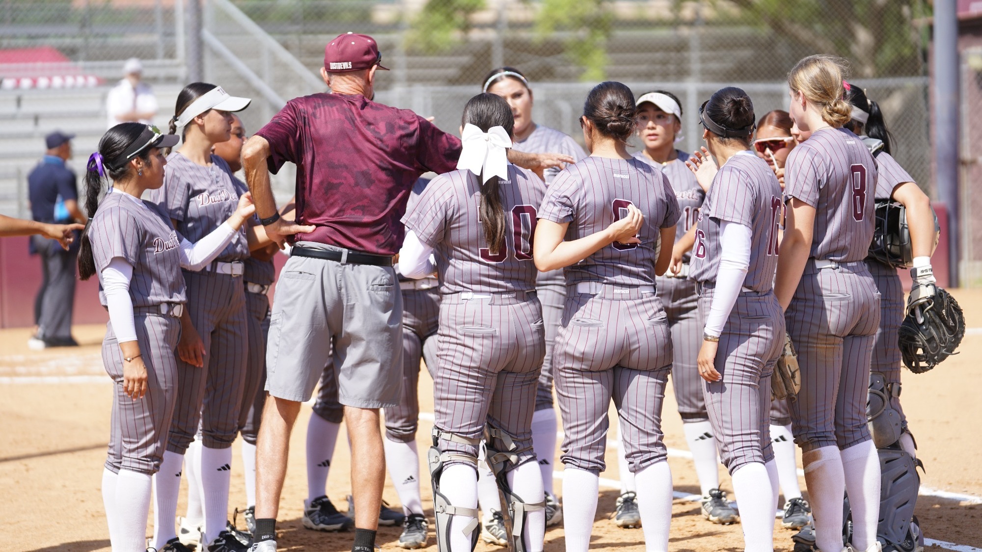 Dustdevil Softball Team Huddle