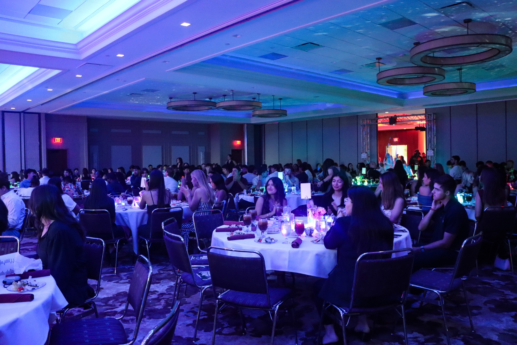 A photo of the ballroom during the Student Athlete Awards Banquet