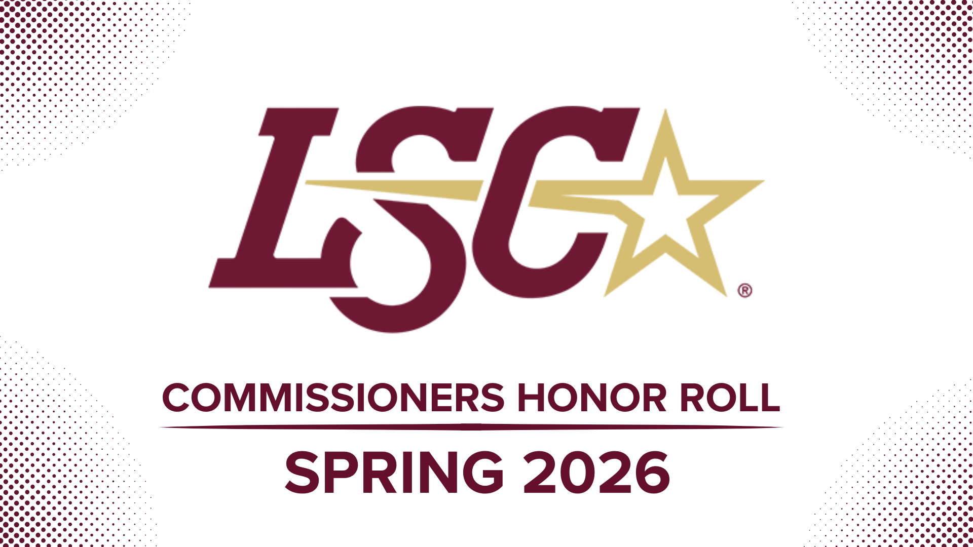 TAMIU 2026 Spring Commissioners Honor Roll