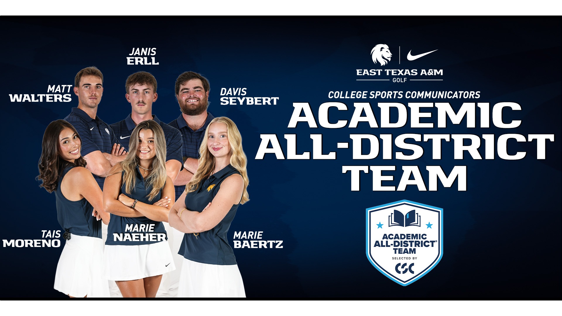 CSC Academic All-District Golf