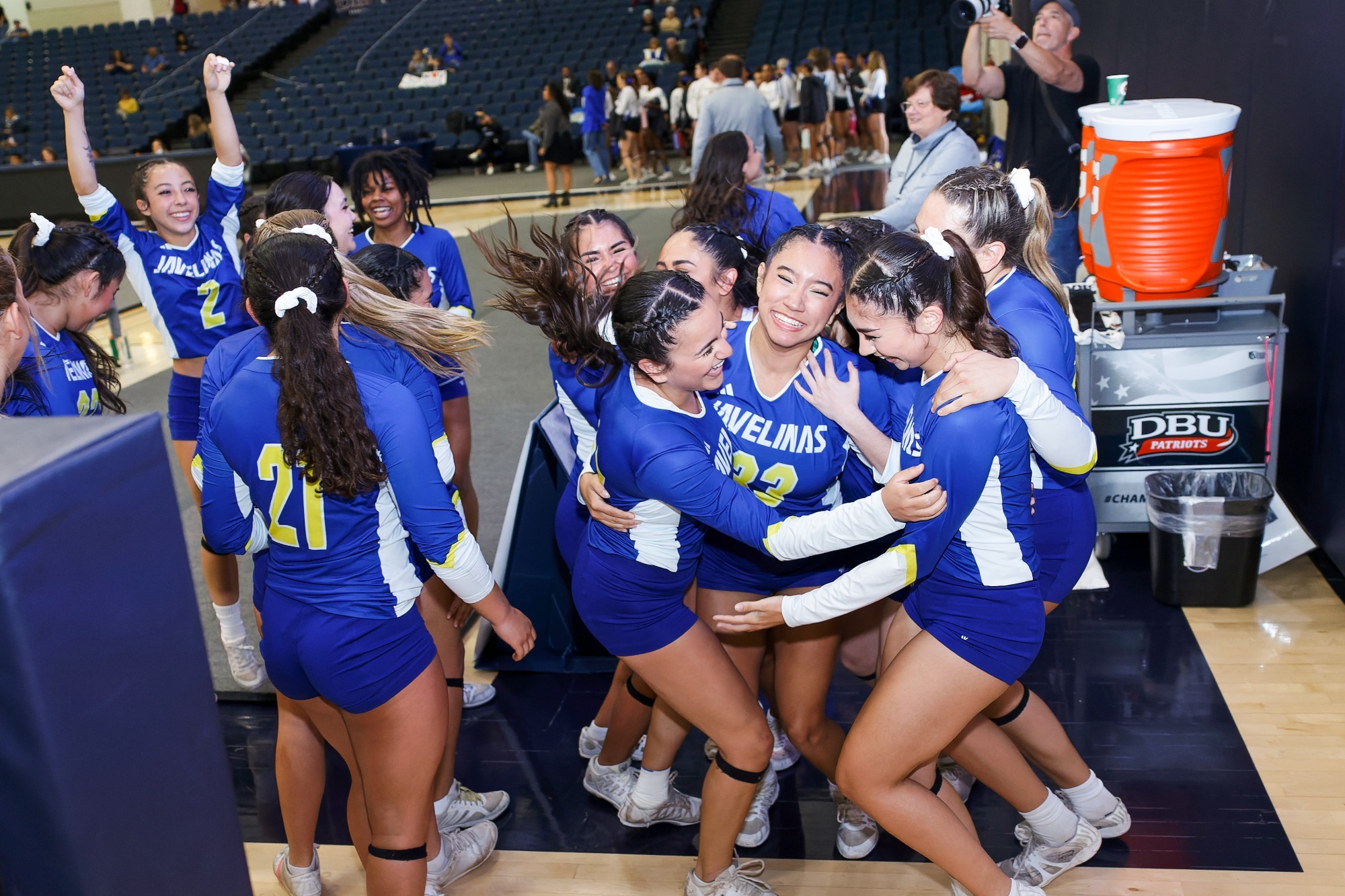 STUNT celebrating first ever postseason win