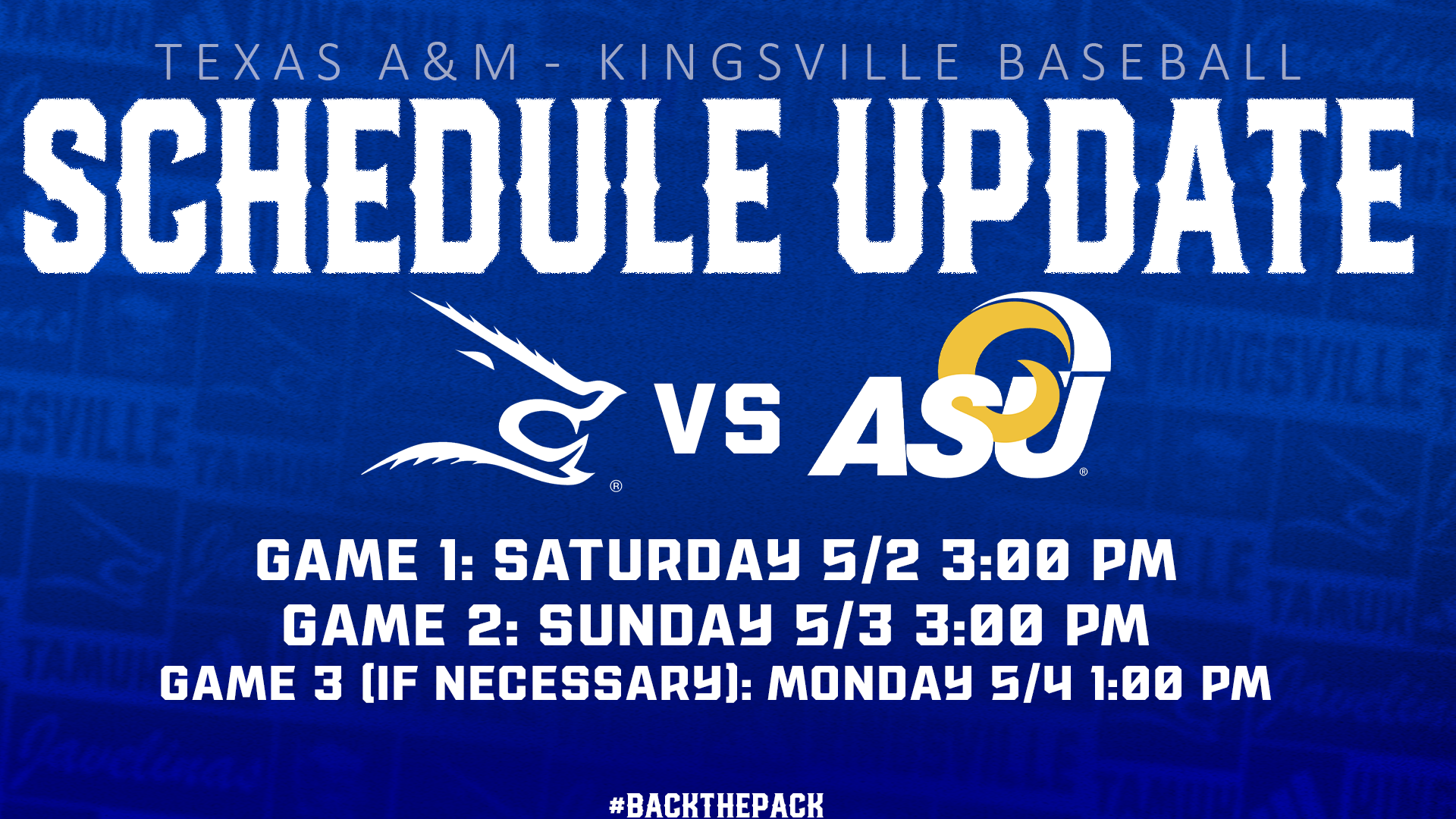 Baseball Schedule change