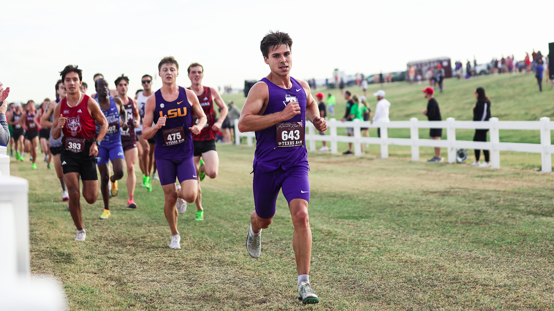 Jace Poole racing for Tarleton State Cross Country at the Arturo Barrios Invitational (Oct. 17)