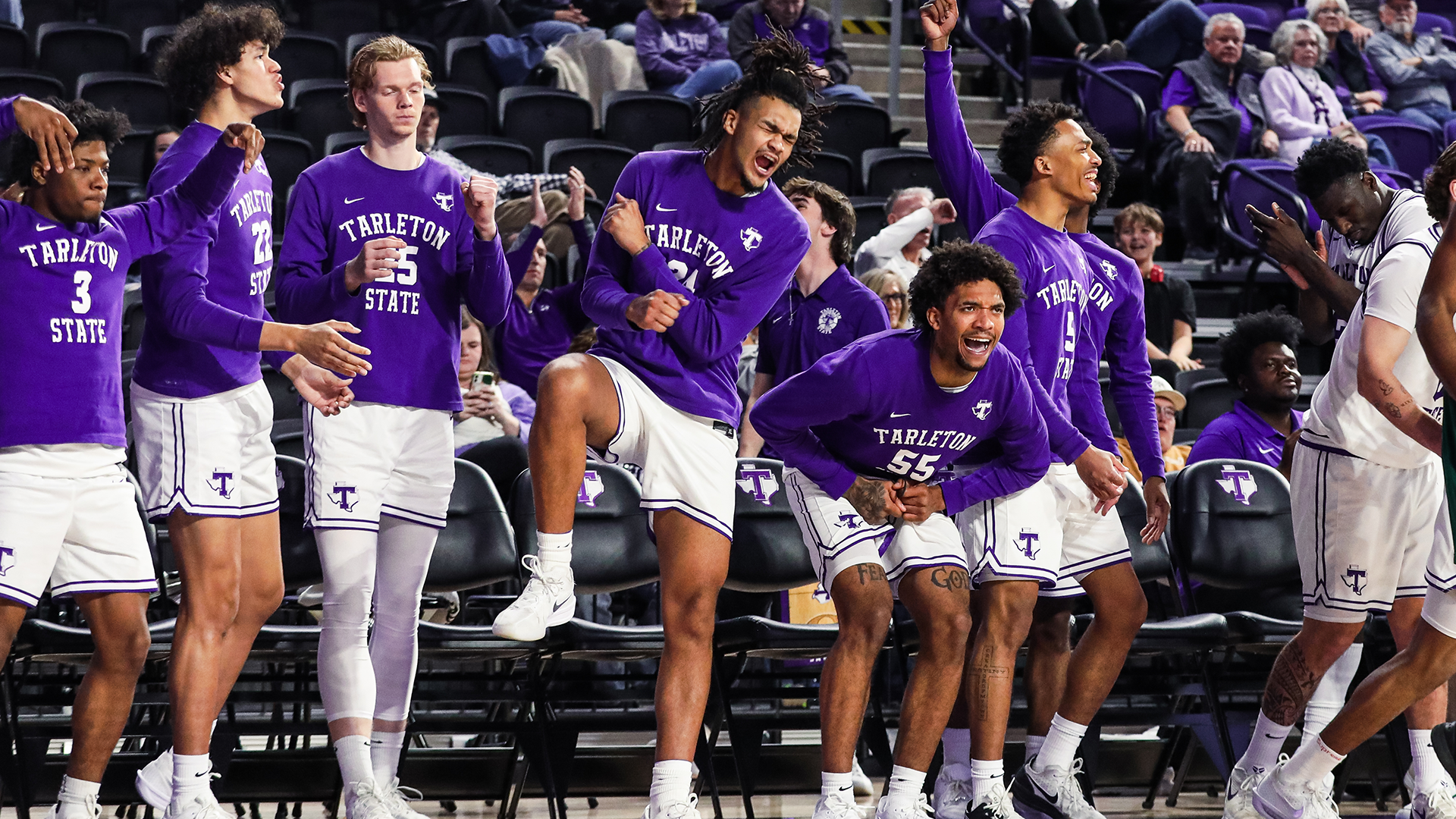Team bench celebrating against Florida A&M