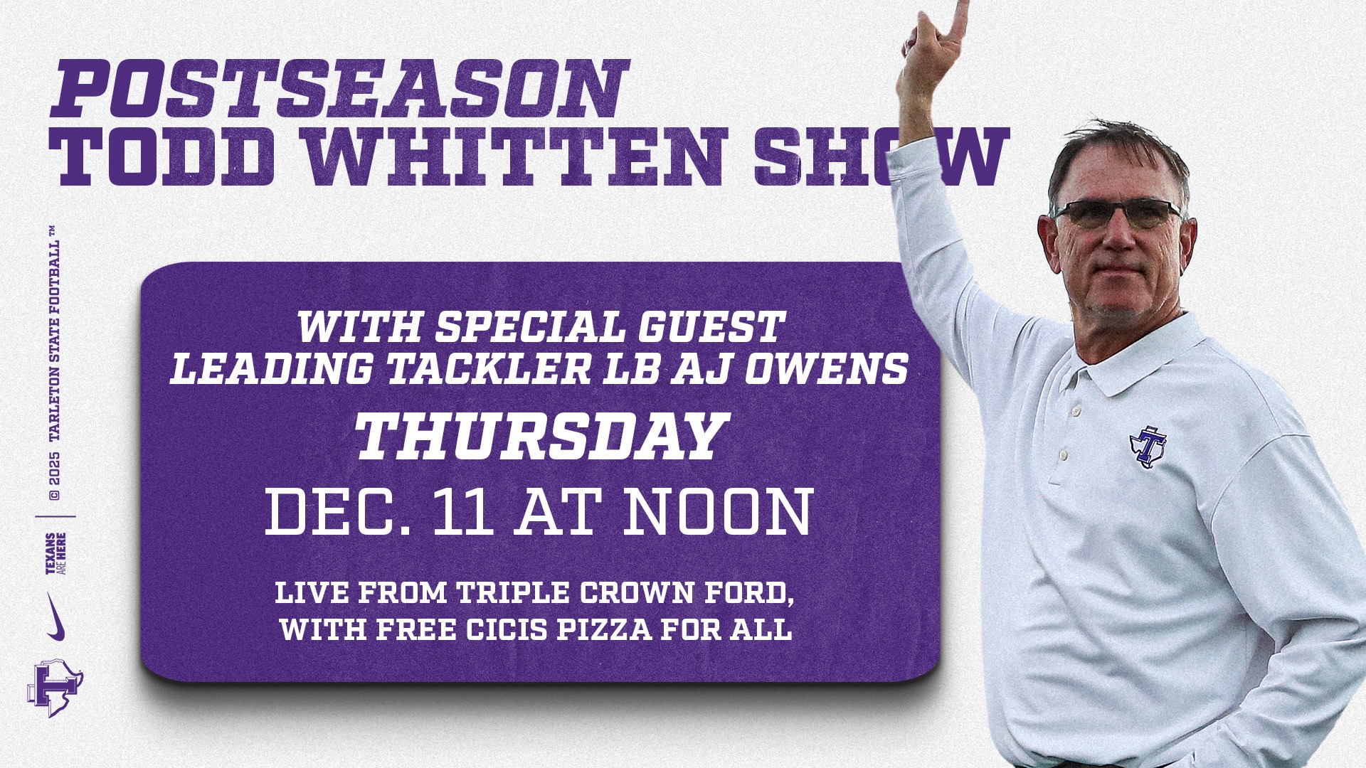 Postseason Todd Whitten Show on Dec. 11, 2025 (1920x1080)