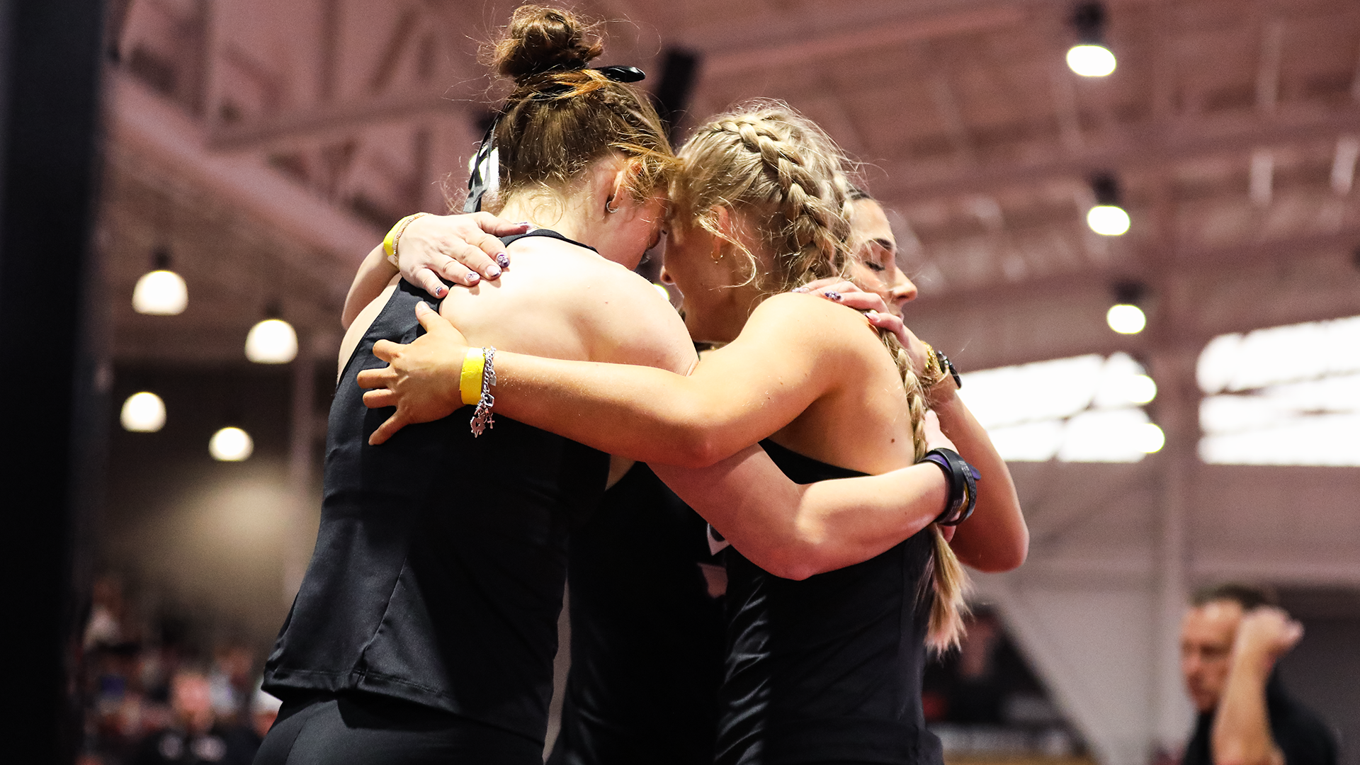 Tarleton State Women's track huddle