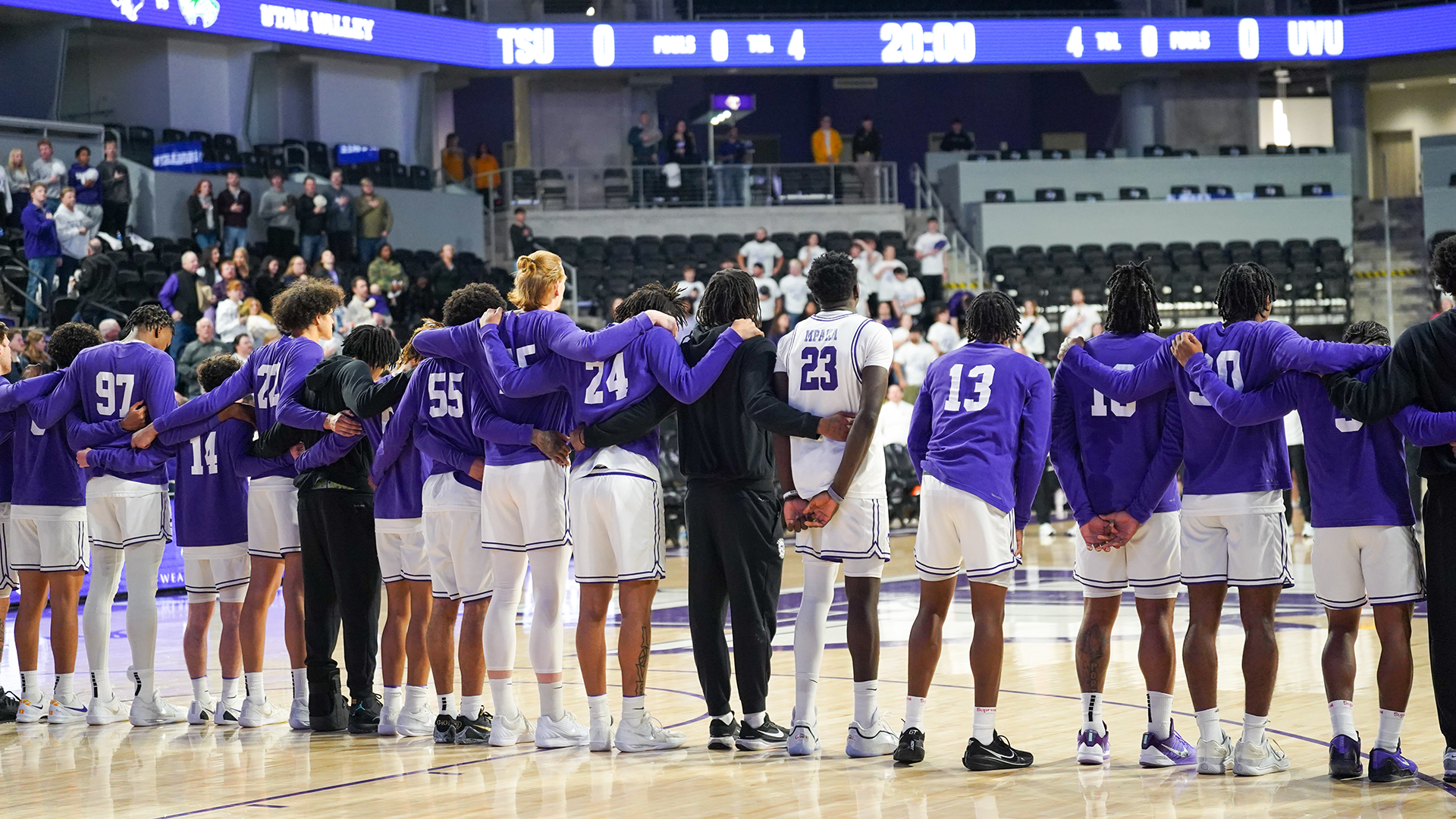 Tarleton State Men's basketball during National Anthem