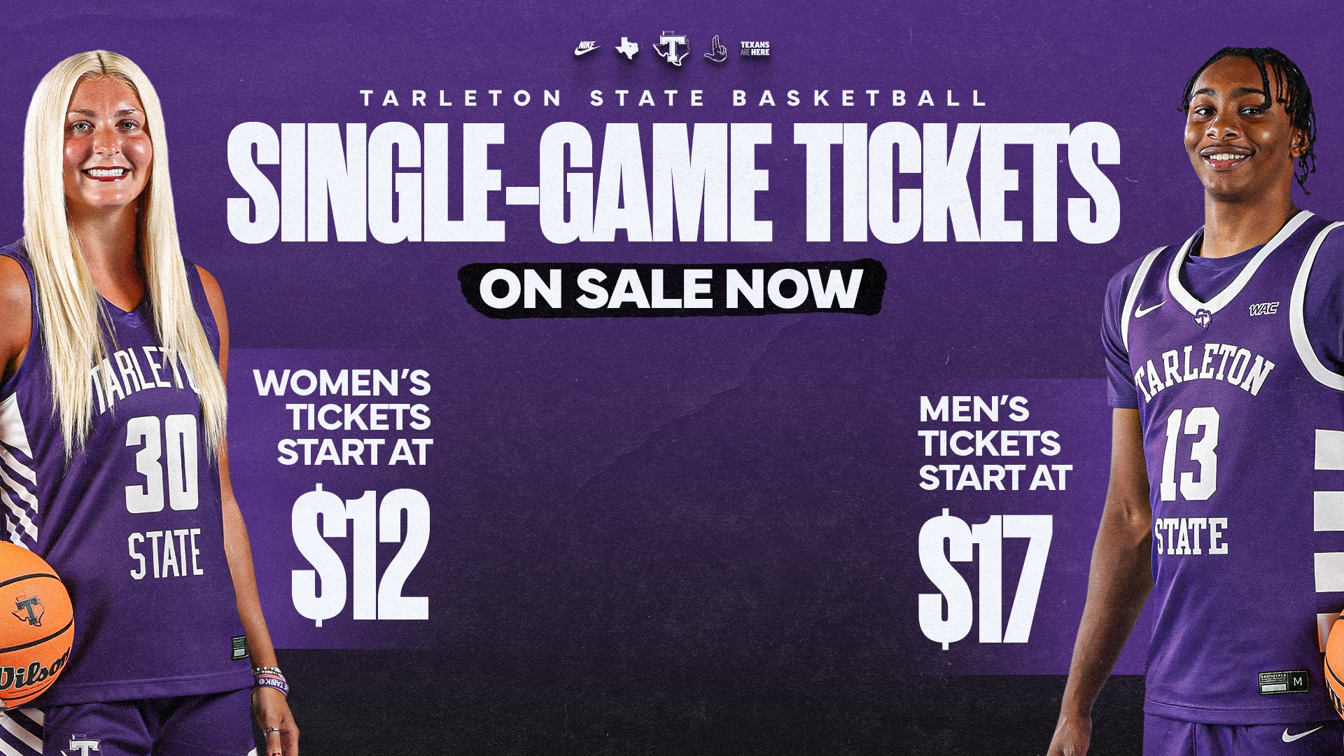 Tarleton State Basketball Single-Game Tickets Are On Sale (Oct. 19, 2026)