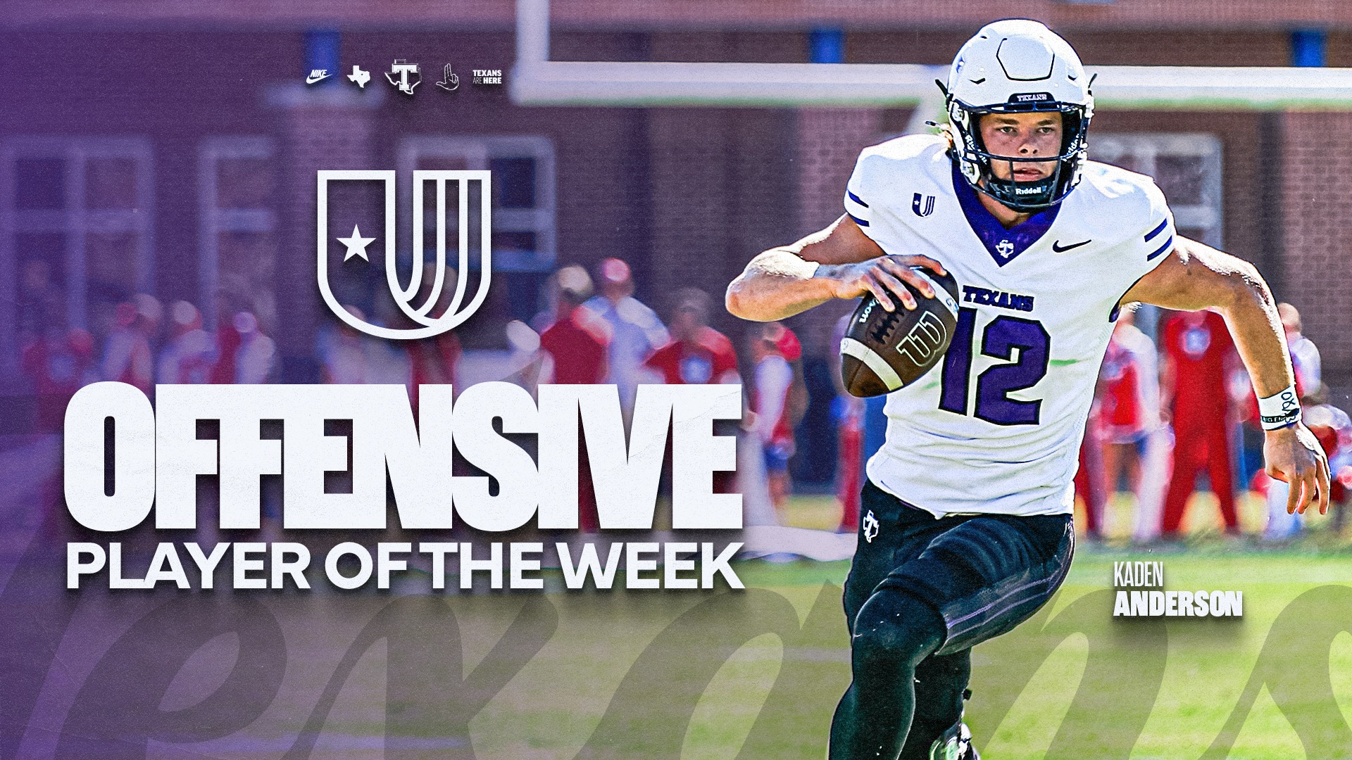 Tarleton State Football's Kaden Anderson Named UAC Offensive Player of the Week (Oct. 26, 2026)