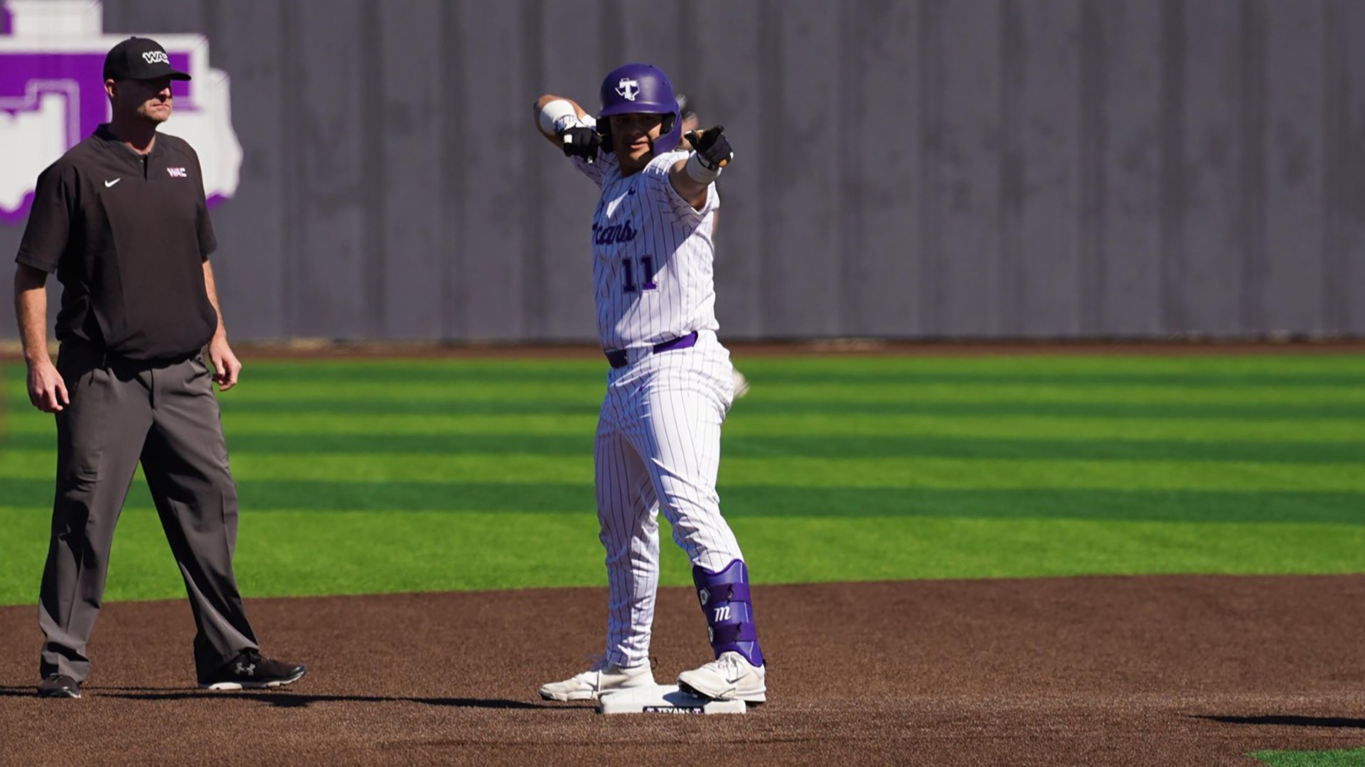 Sergio Guerra Celebrates During Tarleton State's Win on Feb. 15, 2026