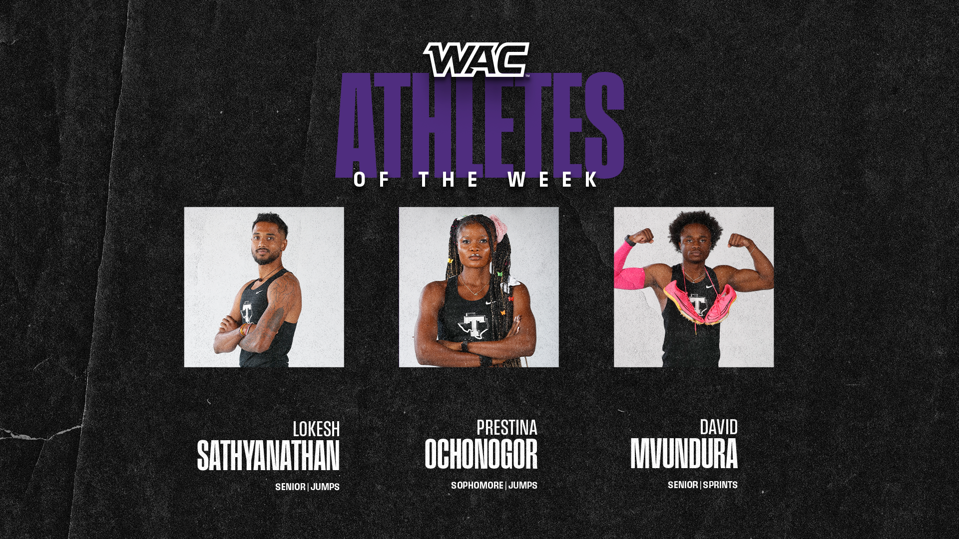 Tarleton State three Track Athletes of the Week