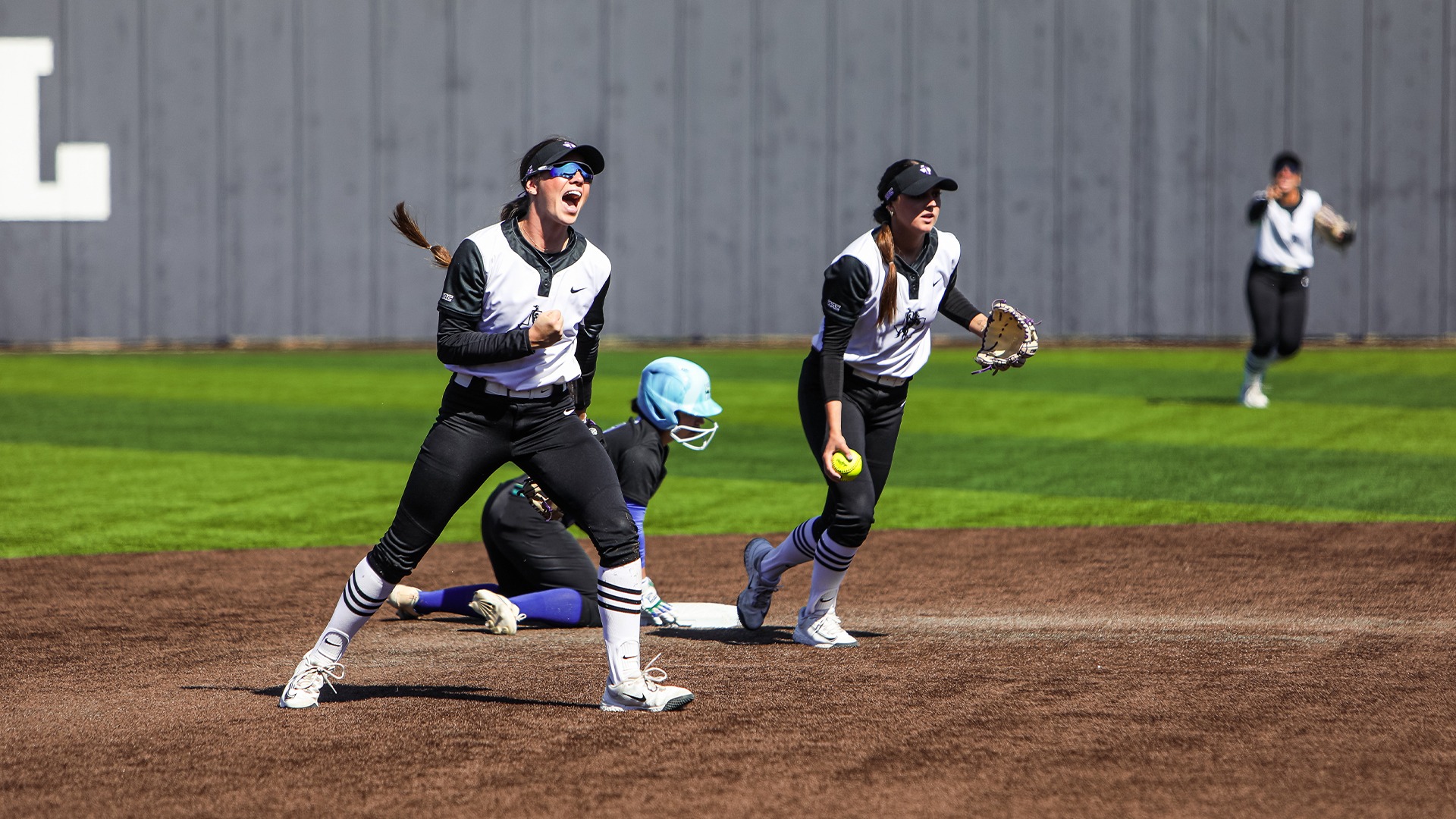 Hannah Reed celebrating in game against Texas A&M-Corpus Christi