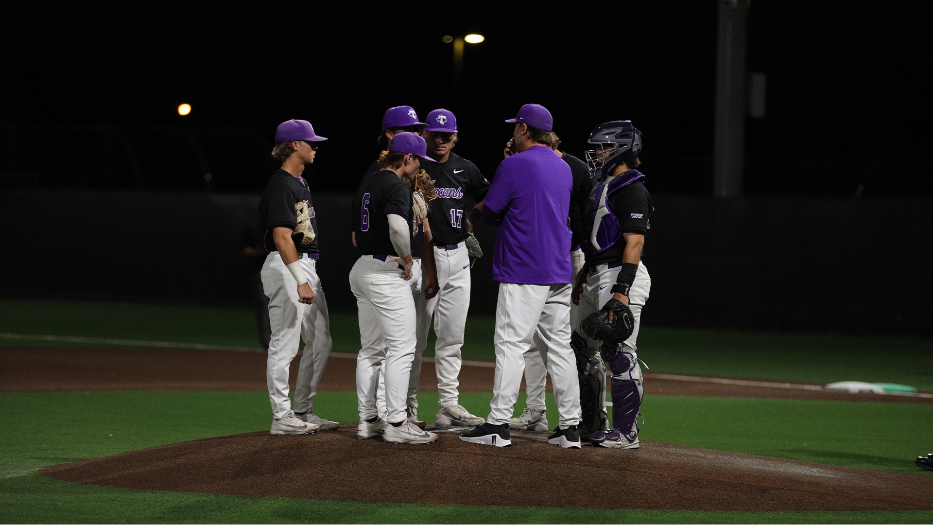 Texans meet on the mound as they are up against Houston Christian on Friday, March 13, 2026 in Stephenville, Tx. 