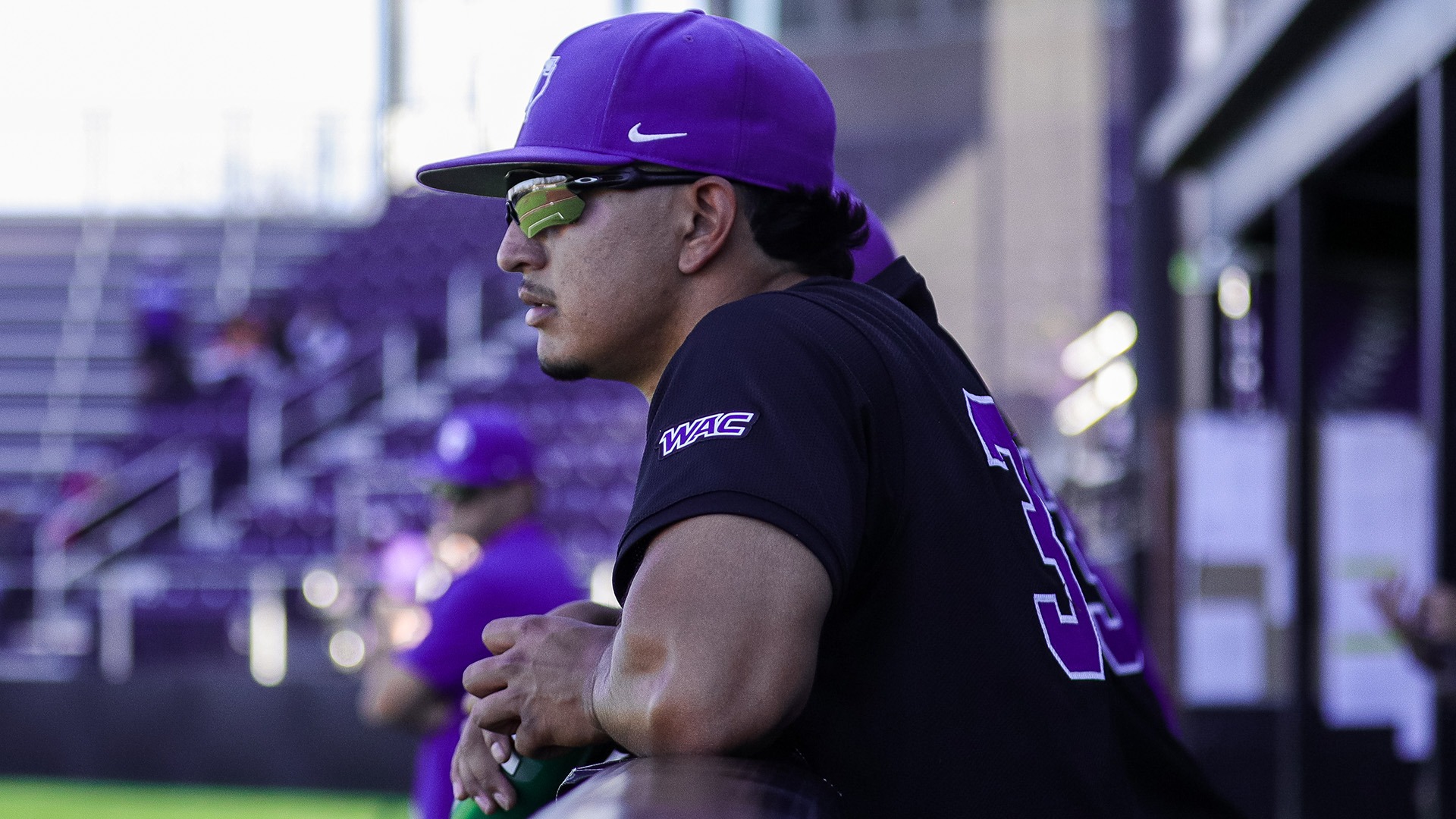 Anthony Treto Looks on in Tarleton State Baseball's Dugout (Photo Used March 26, 2026)