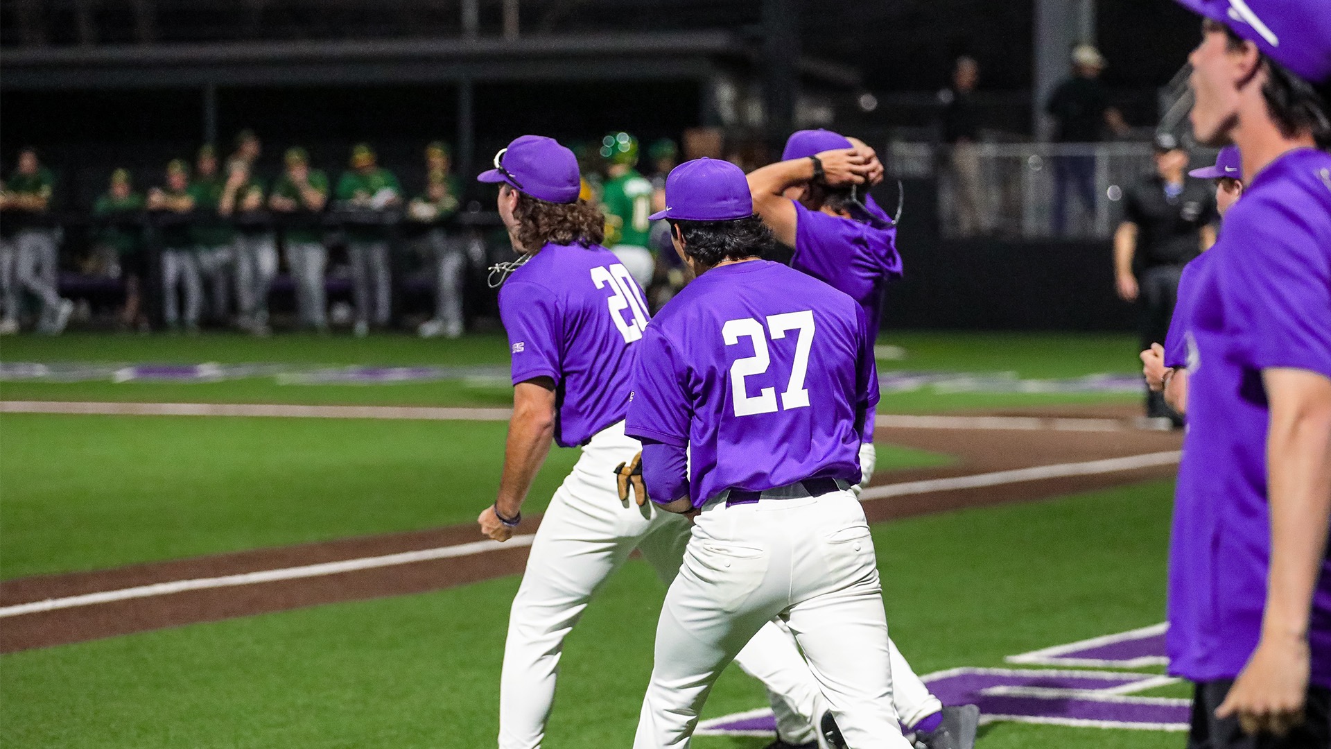 Texans celebrate after win in New Mexico on Friday March 6, 2026. 