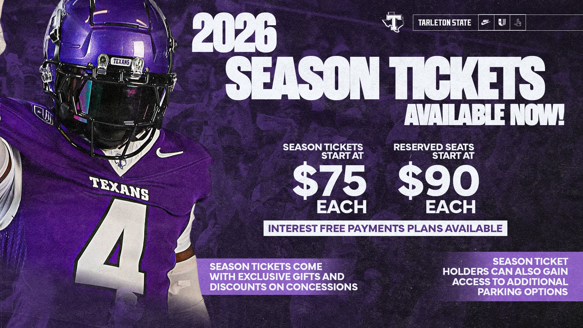 Tarleton State Football 2026 Season Tickets On Sale Now (1920x1080)