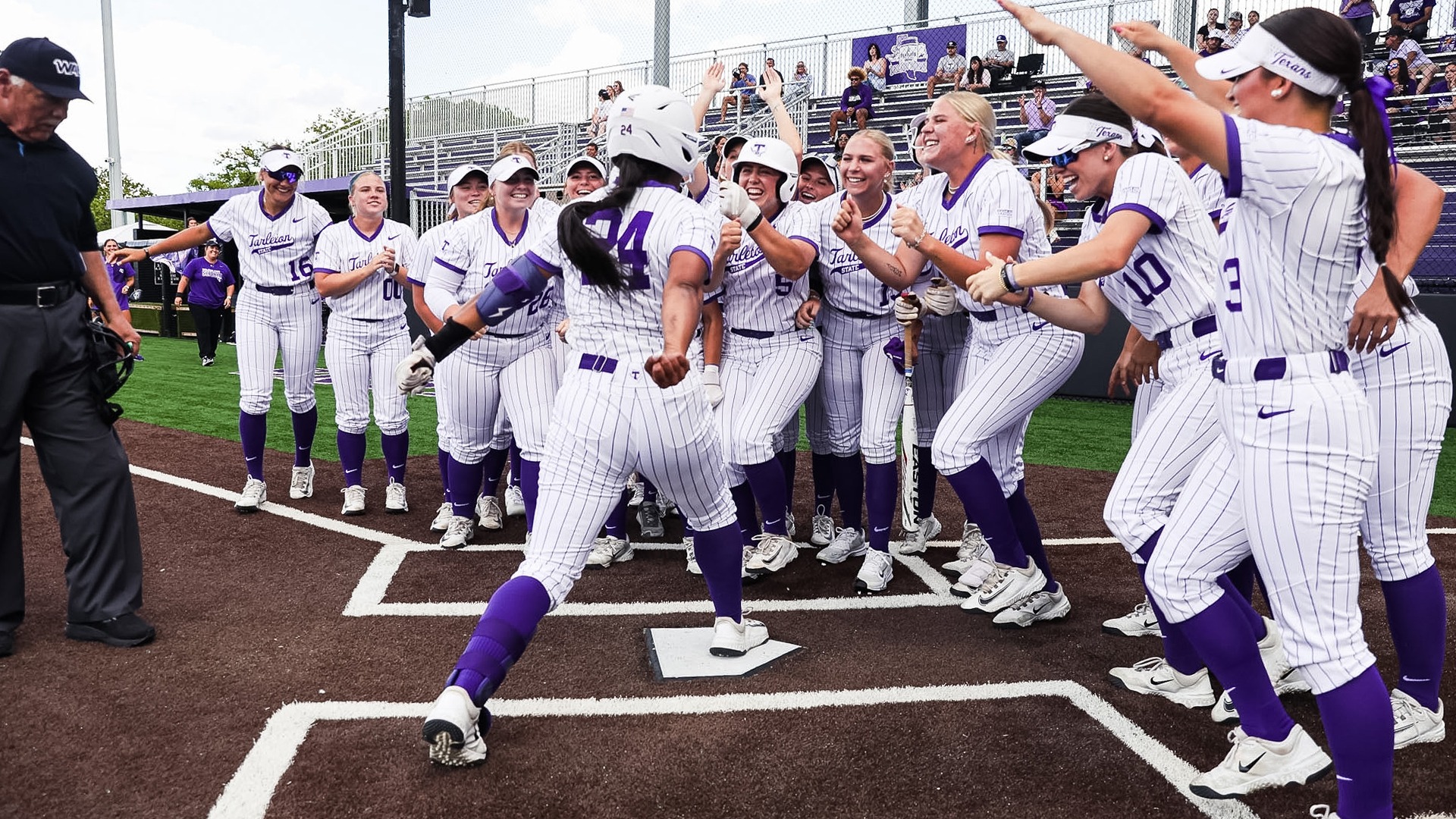 Izzy Bojkovic celebrating after hitting a homer against Southern Utah.