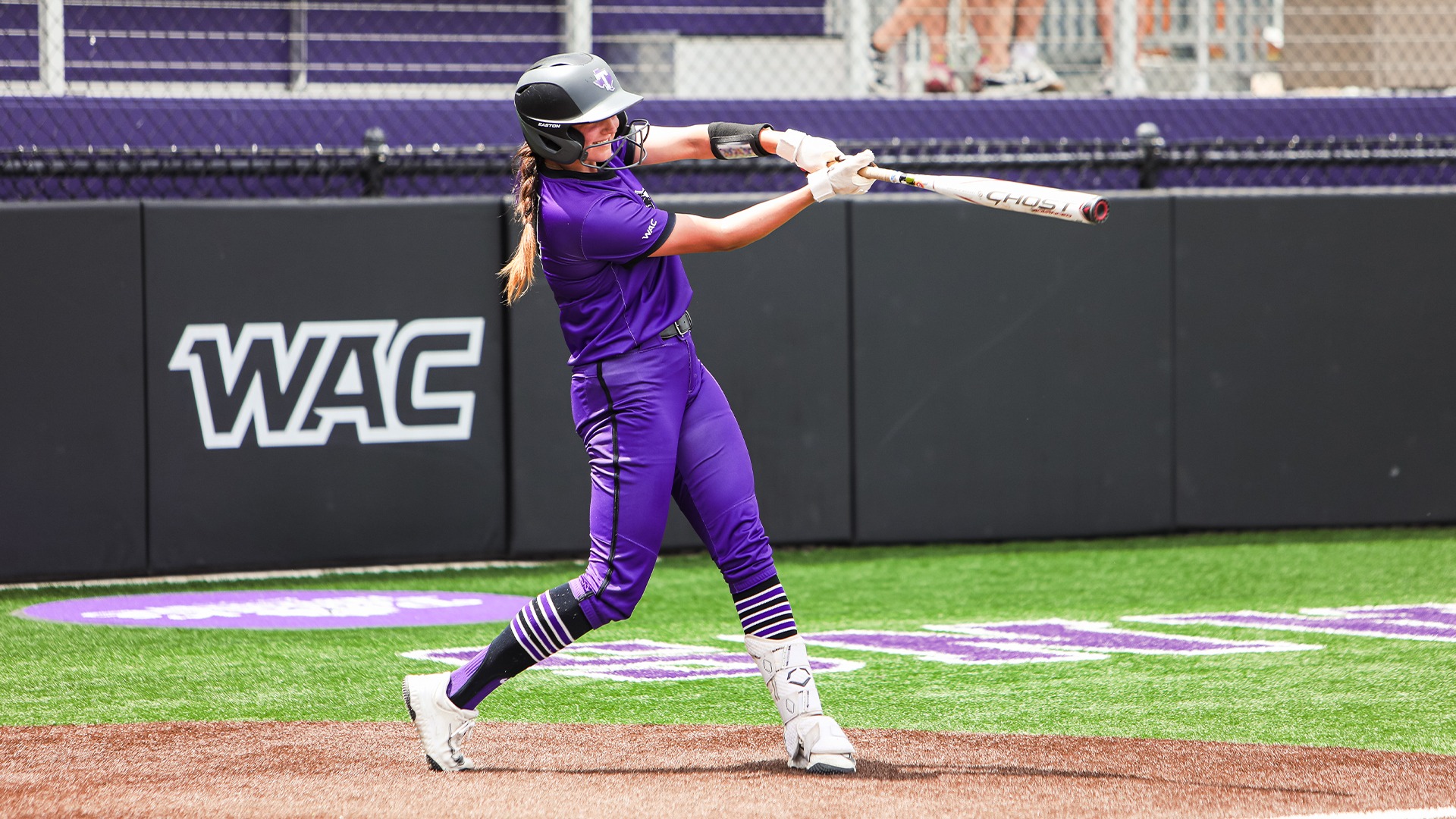 Madison Runyan going up to bat against Southern Utah.