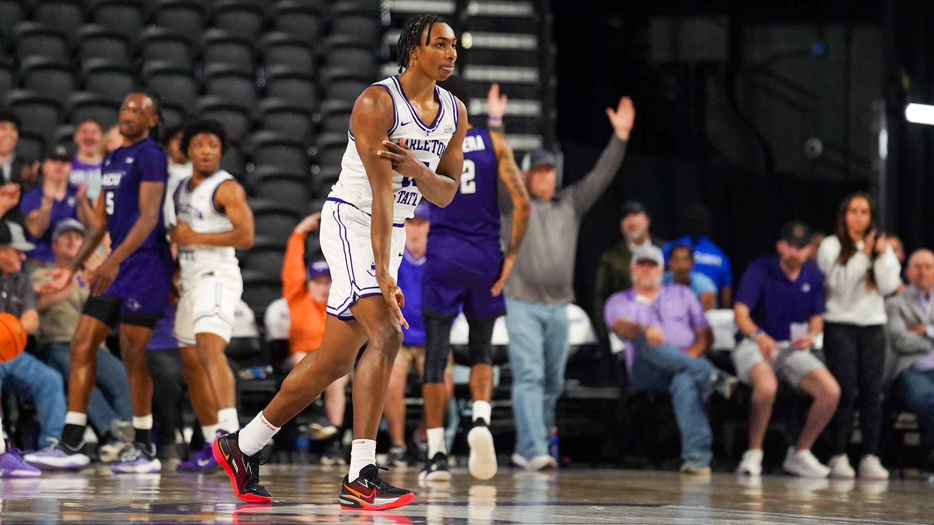 Kade Douglas three point celebration