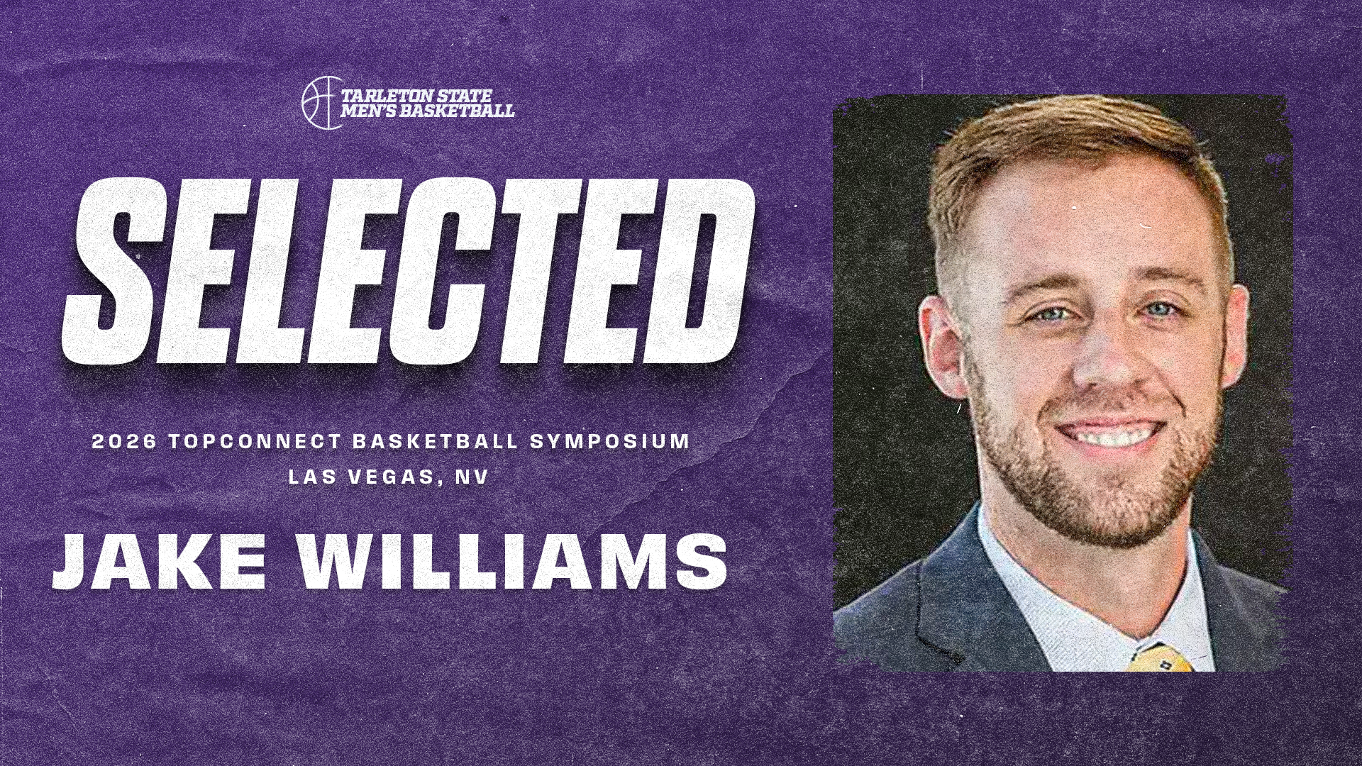 Jake Williams was selected for the 2026 TopConnect Symposium