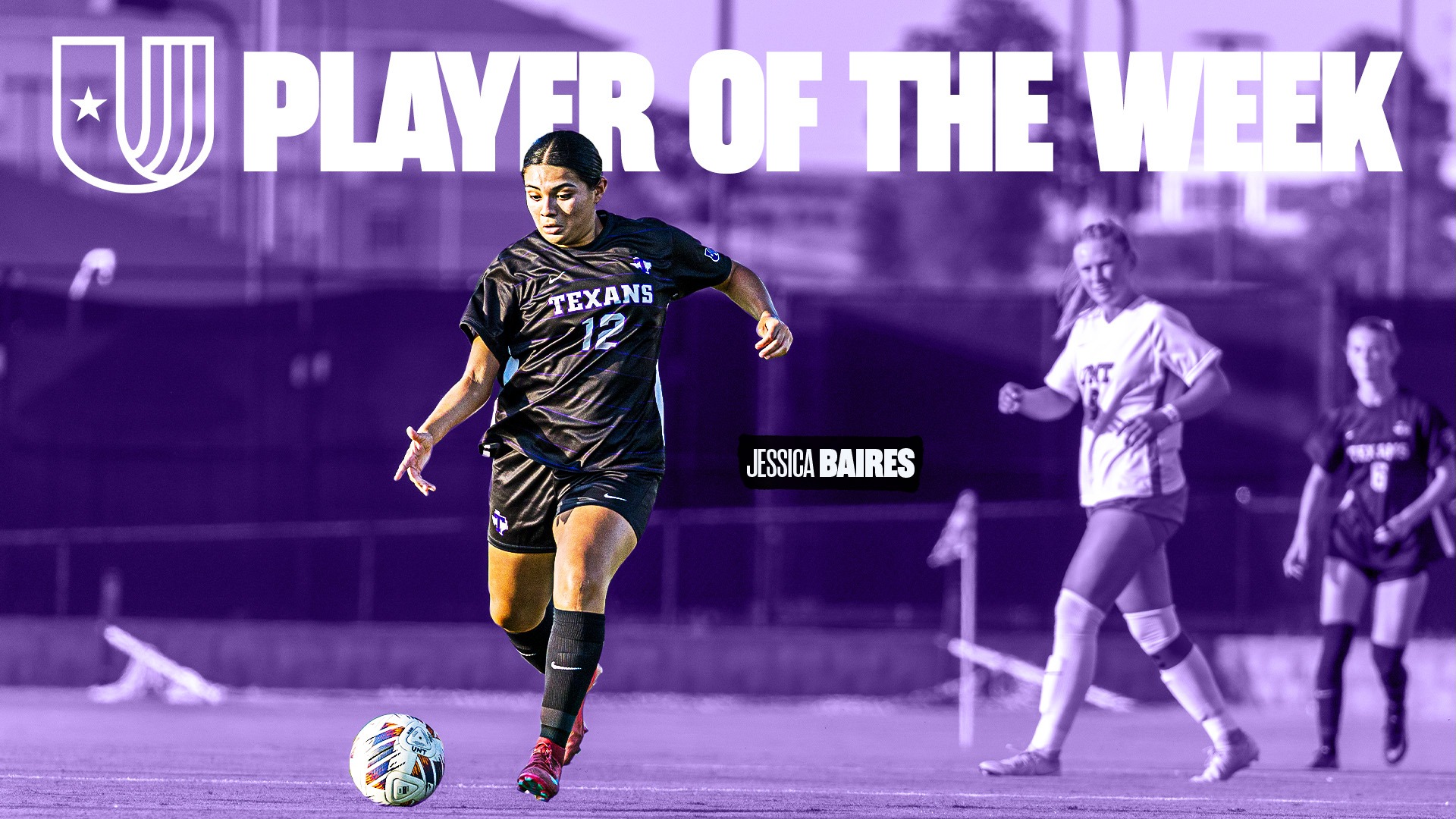 Tarleton State Soccer's Jessica Baires was Named the UAC Player of the Week on Sept. 14, 2026